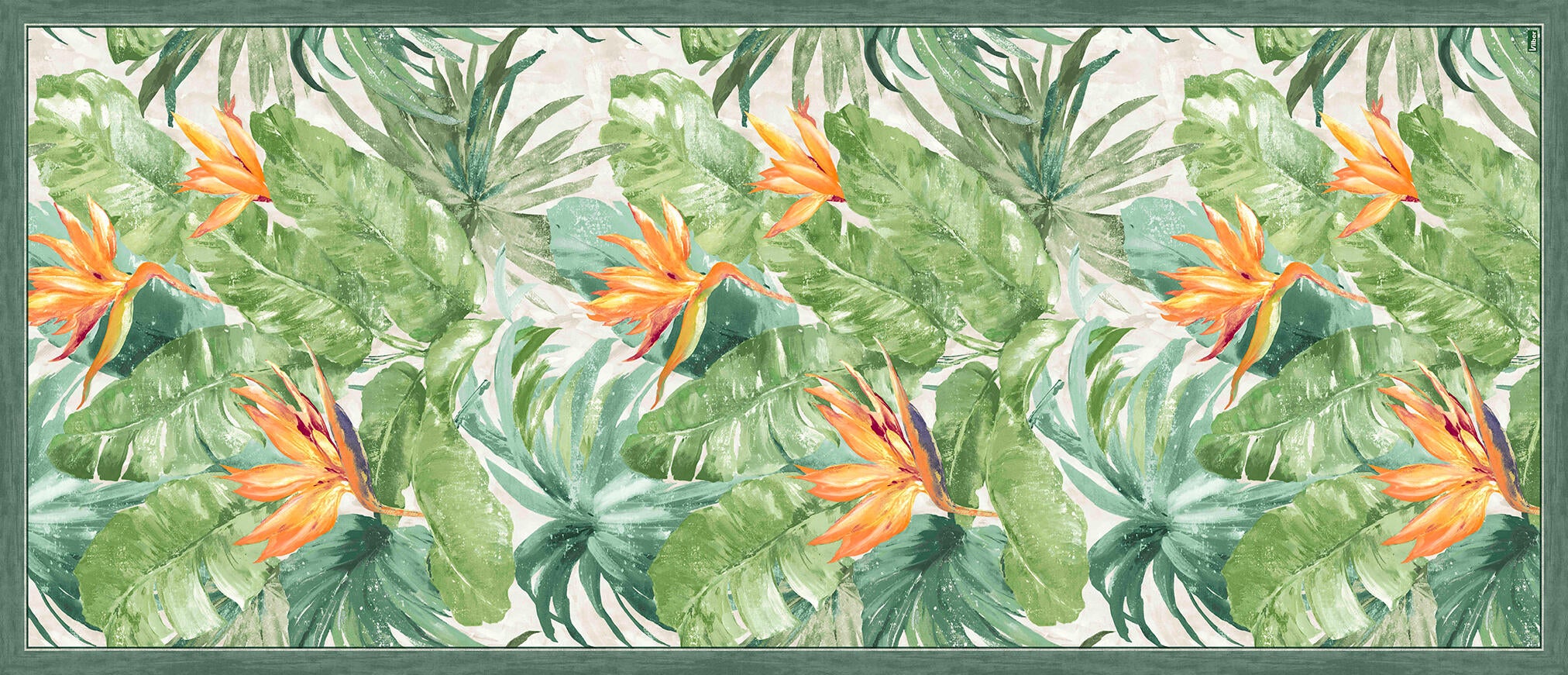 Alfombra de vinilo tropical verde 78x180 cm