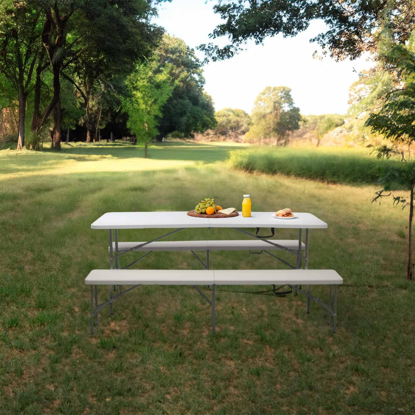 mesa de picnic plegable new koln de 74x74x180 cm para ocho plazas