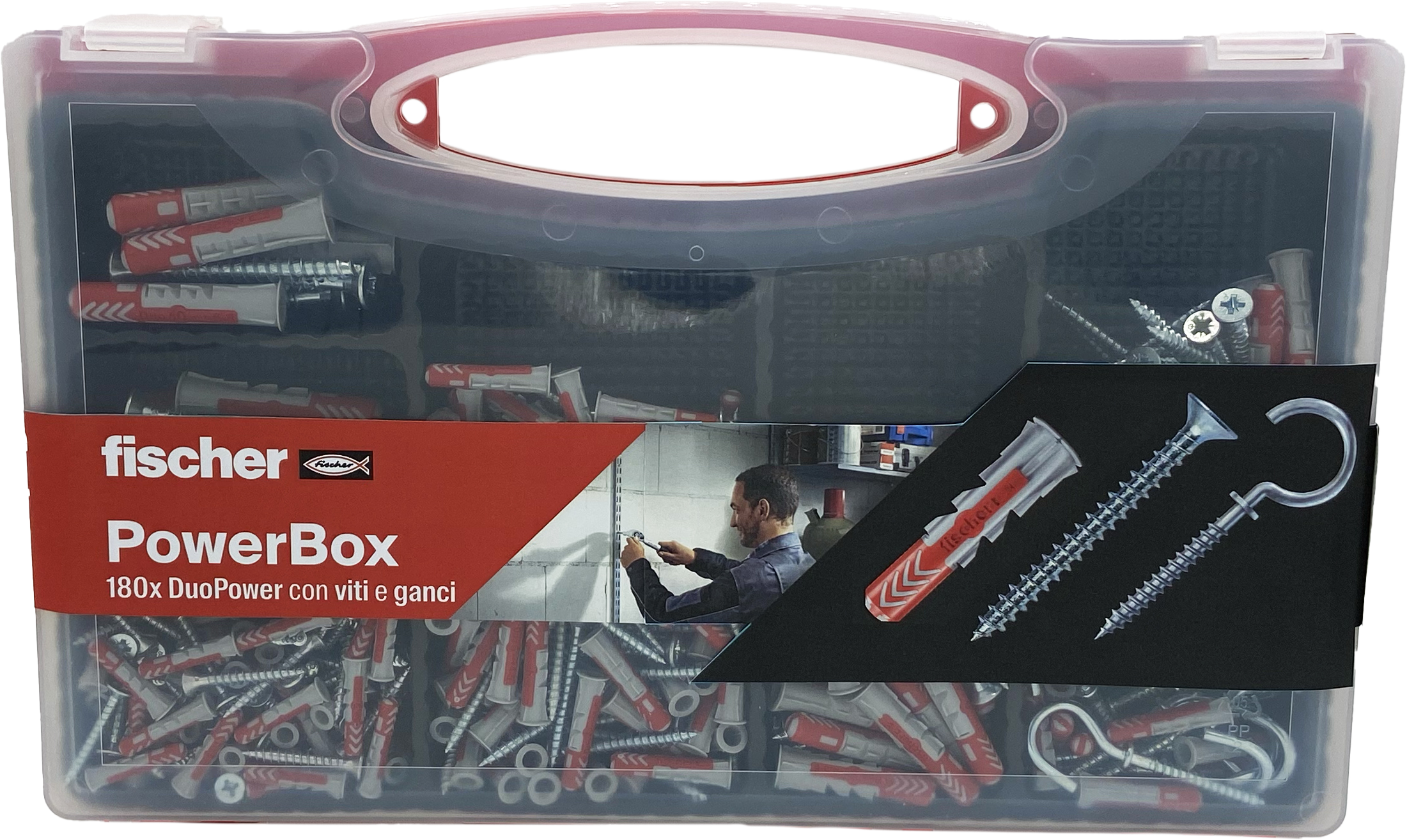 Set di tasselli con vite FISCHER Powerbox in nylon ø 5 / 6 / 8 / 10 mm, 180 pezzi - 5