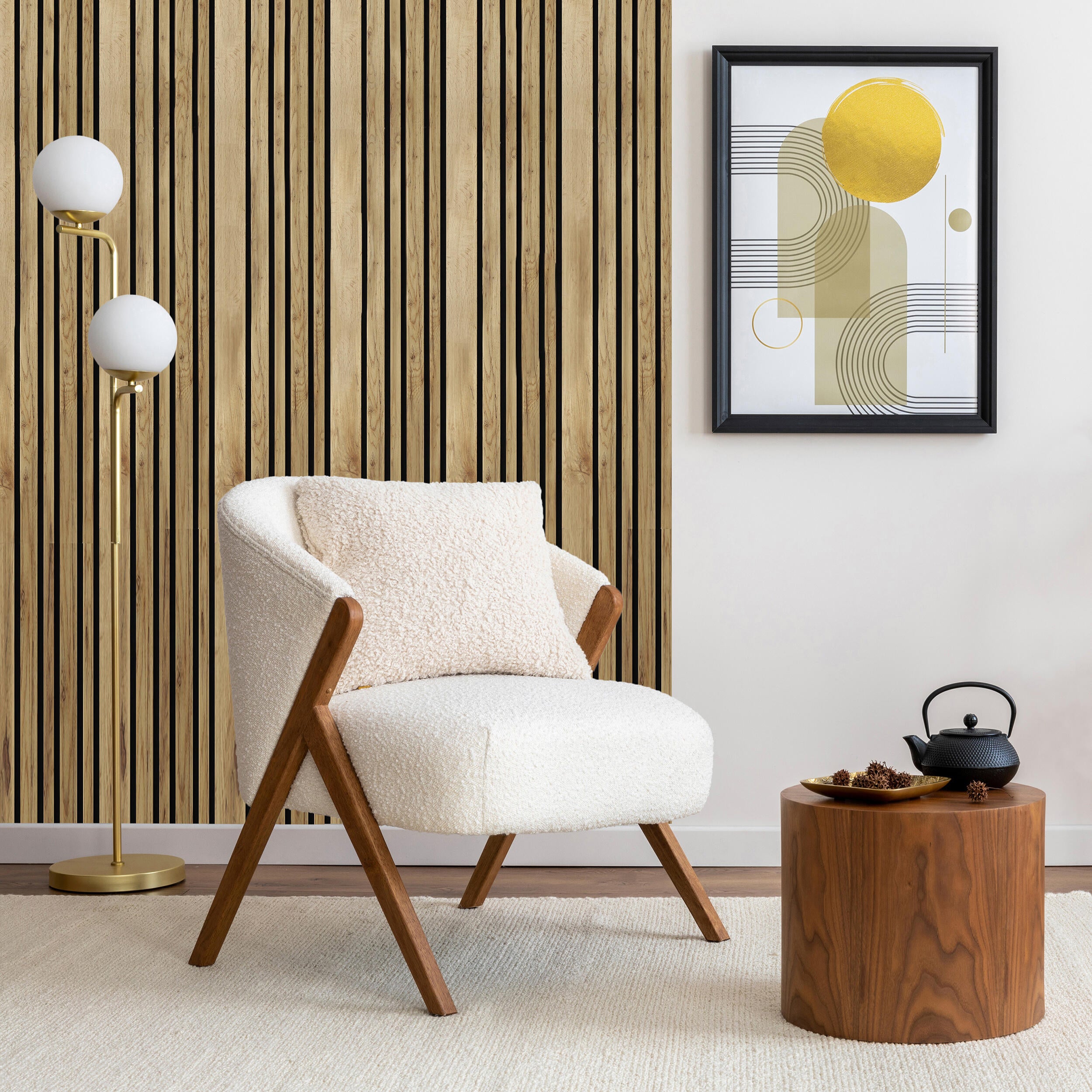 Panele ścienne 3D Lamel na czarnym filcu 265x30 cm Fusion Wotan