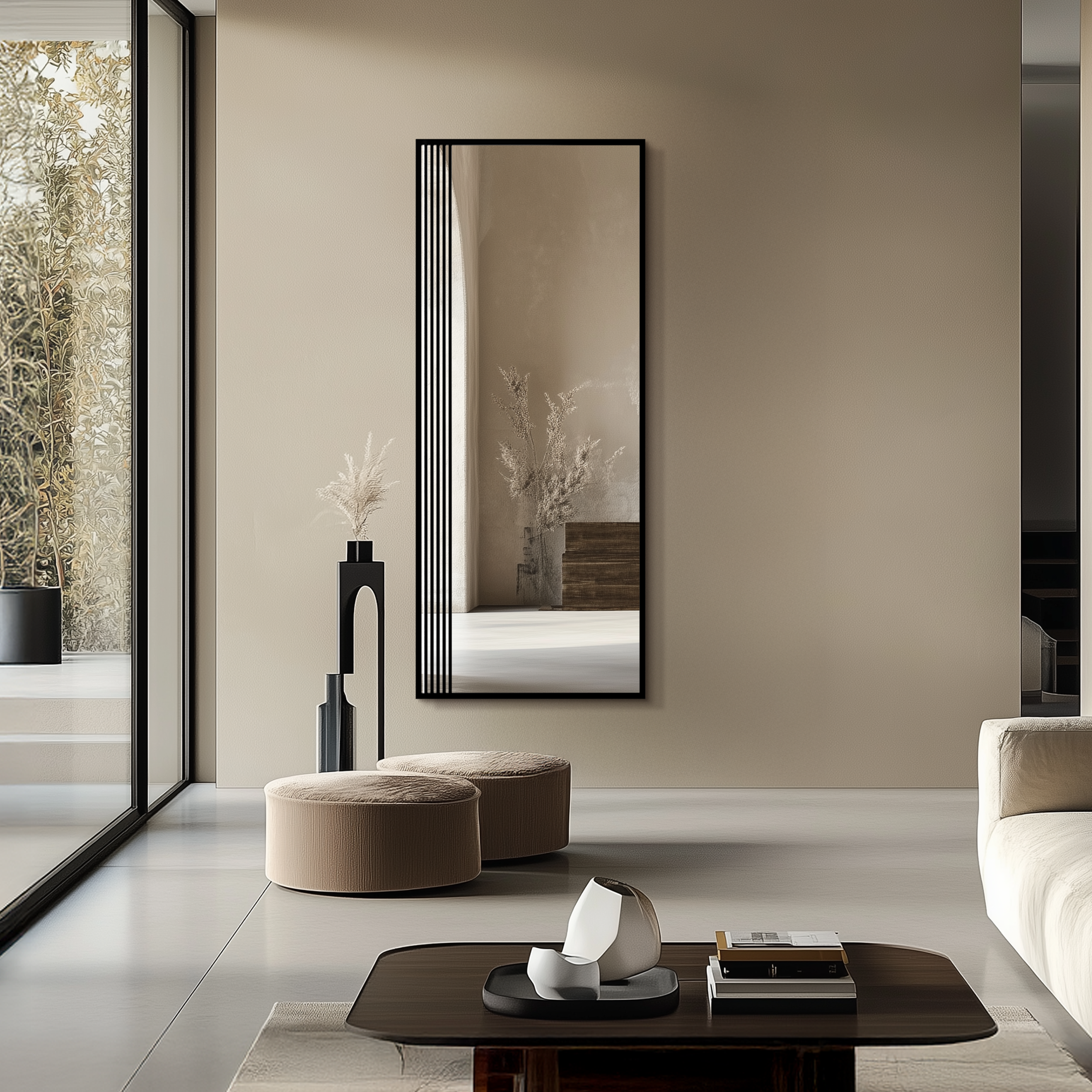 Lustro Loft Luke Lamele czarne 60 x 150 cm - 2