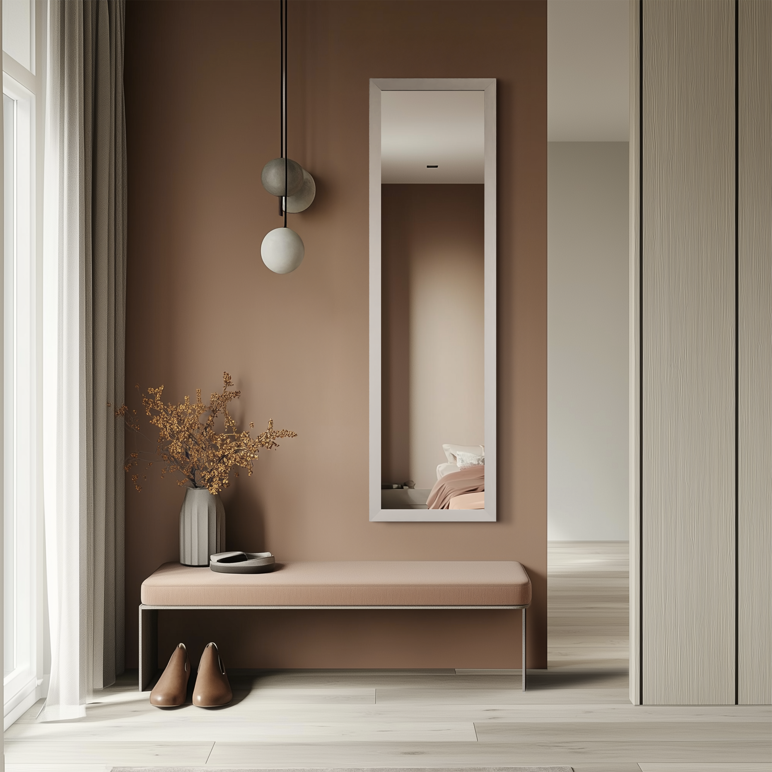 Lustro Lykke beżowe 42 x 147 cm - 2