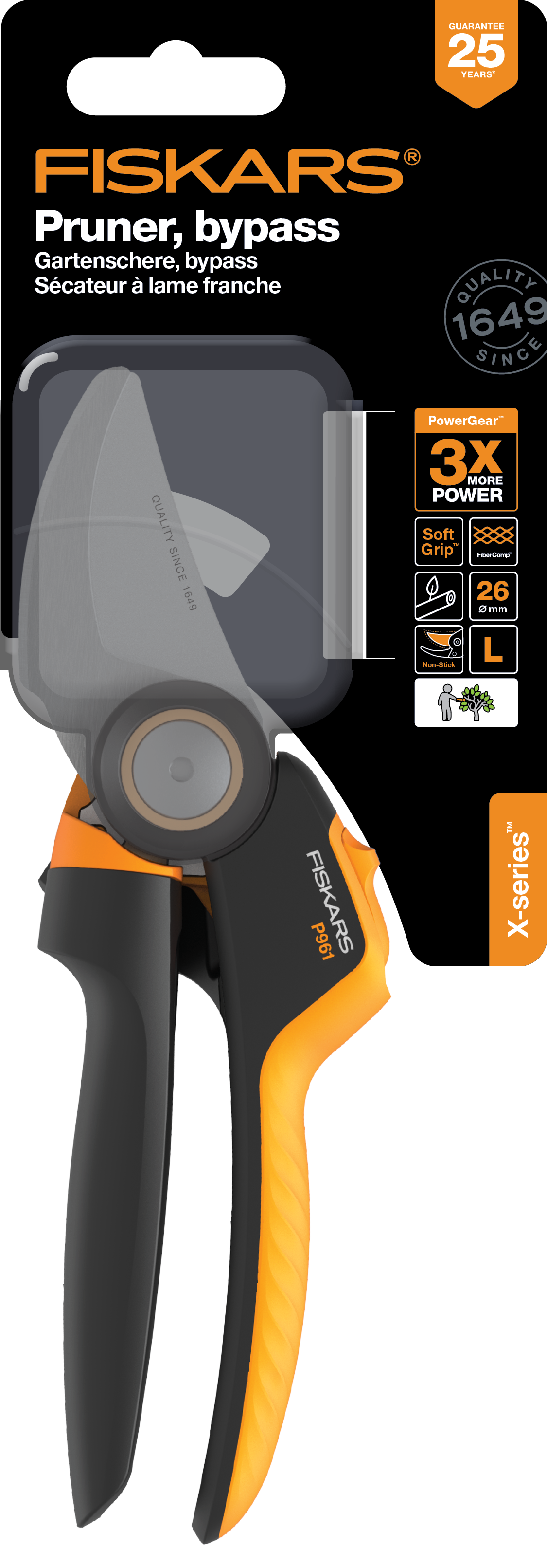 Sekator nożycowy do kwiatów i gałęzi Fiskars P961 Powergear - 13