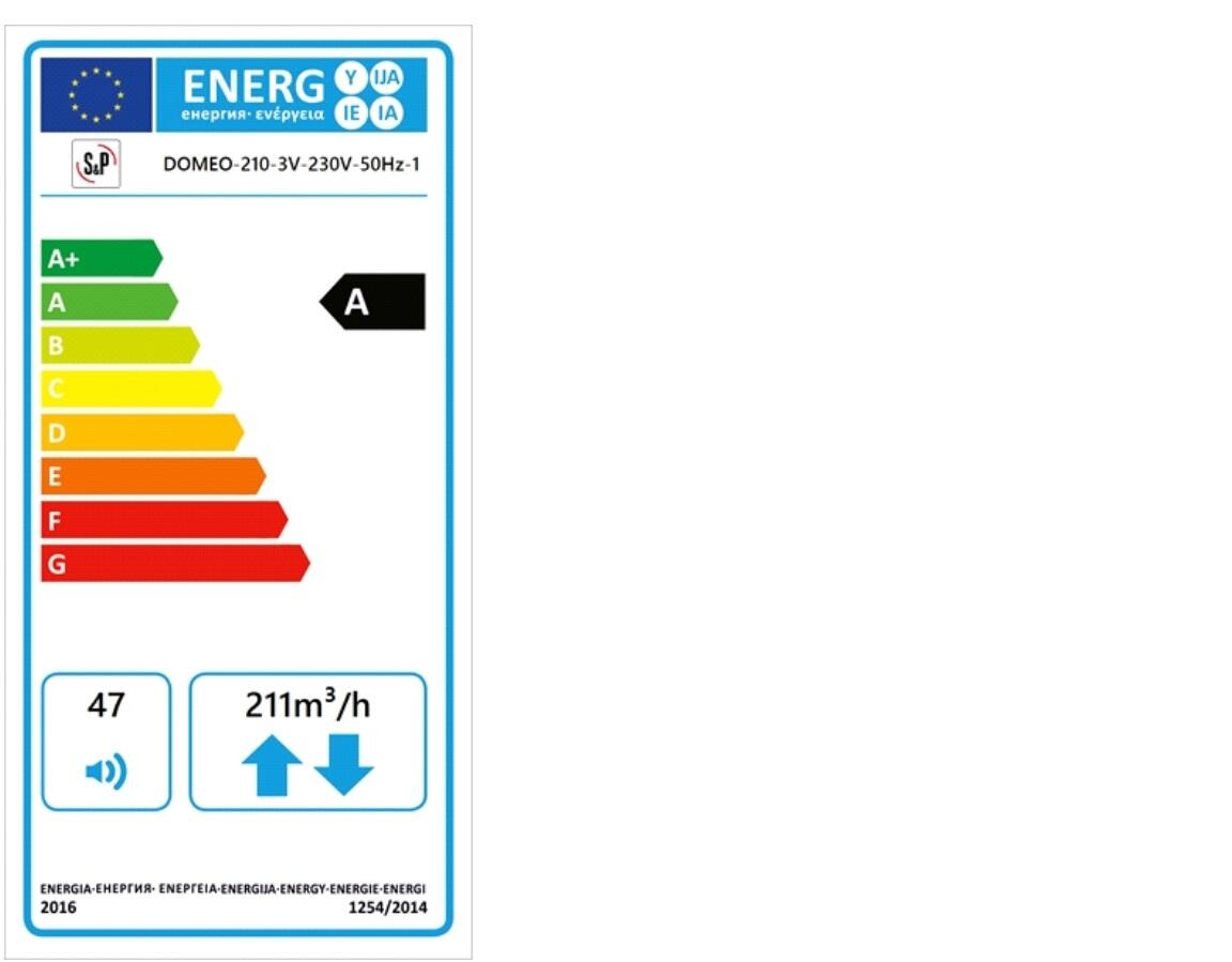 Ventilação mecânica controlada S&P Domeo 210 FL 3V EU Duplo Fluxo - 8