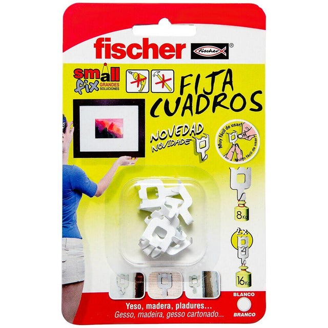 8 Fija cuadros para colgar sin hacer agujeros en blanco, hasta 8 kg de carga