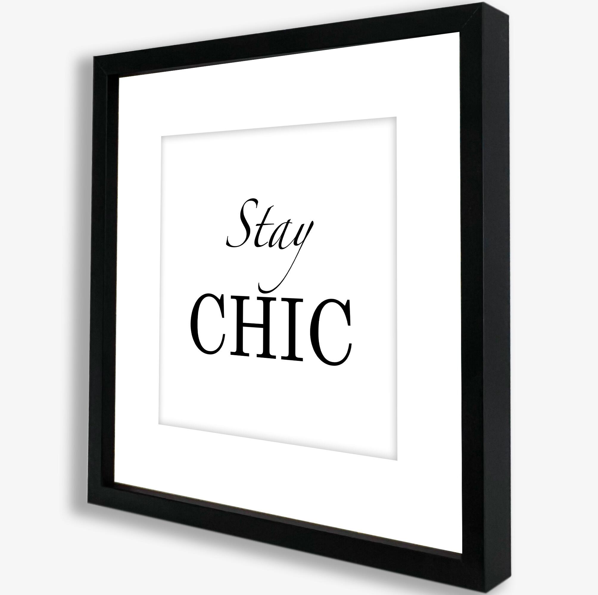 Stampa incorniciata STAMPA INC BI C/PASS STAY CHIC 30X30  bianco e nero 32 x 32 cm - 4