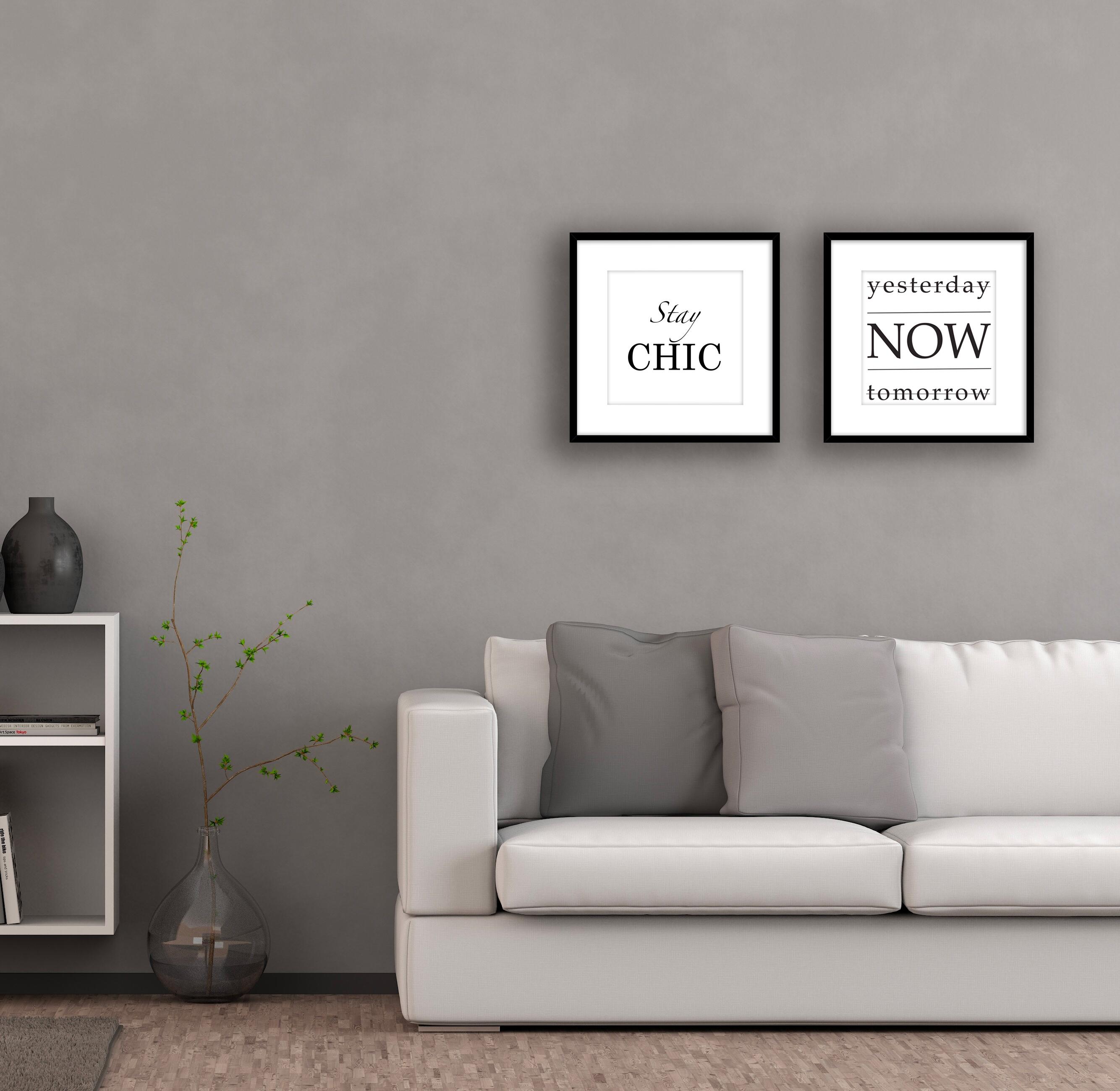 Stampa incorniciata STAMPA INC BI C/PASS STAY CHIC 30X30  bianco e nero 32 x 32 cm - 2