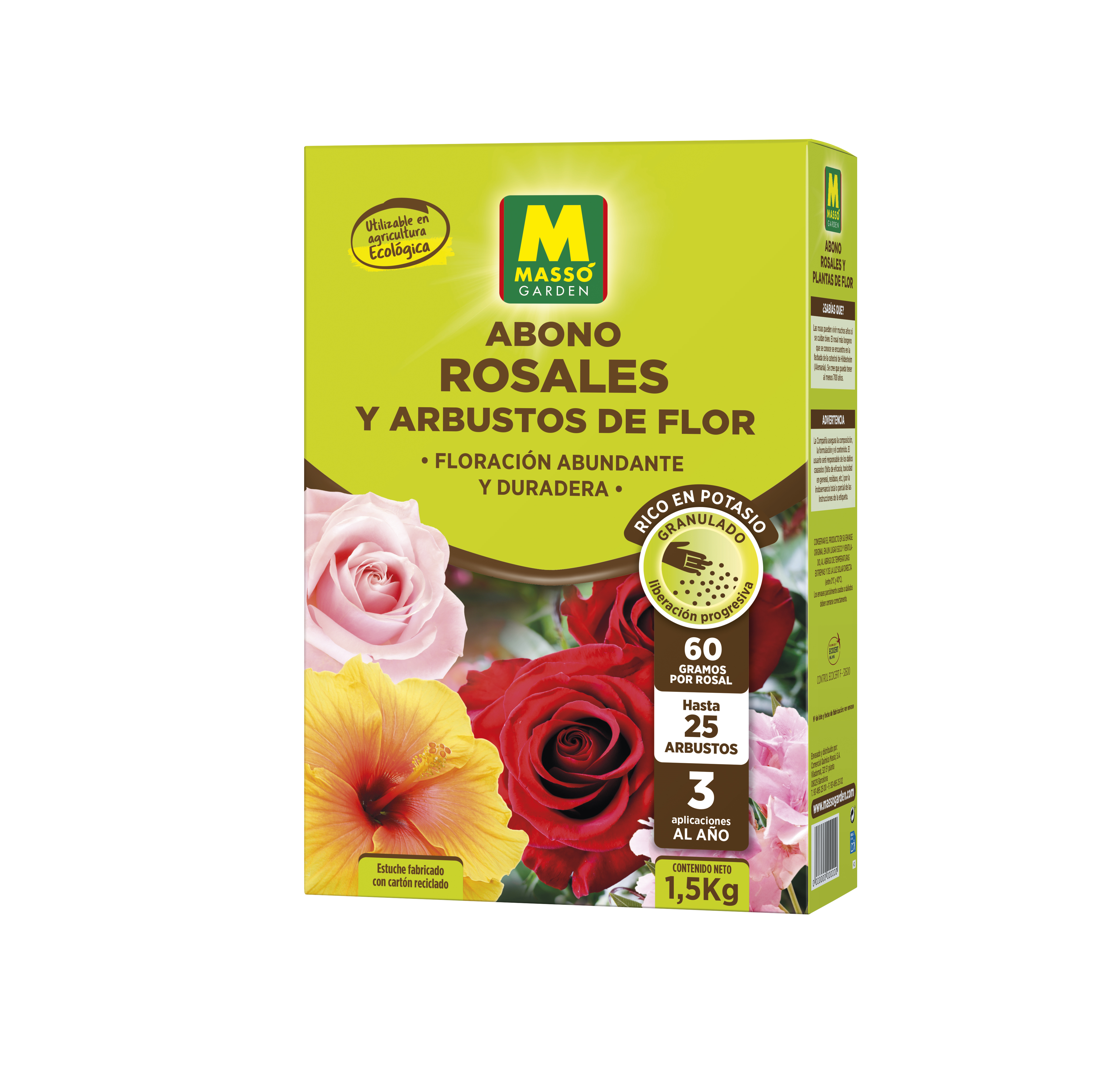 Abono rosales y plantas flor eco 1,5 kg massó