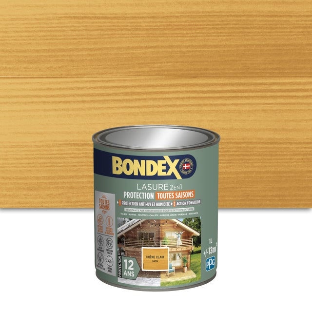 Lasure protection extrême 12 ans chêne clair 1 L - BONDEX