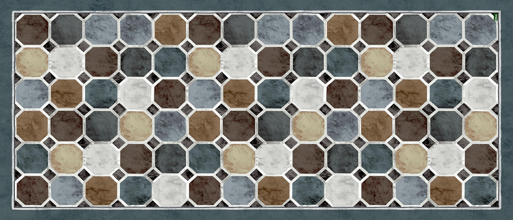 Alfombra de vinilo octo marrón 78x180 cm