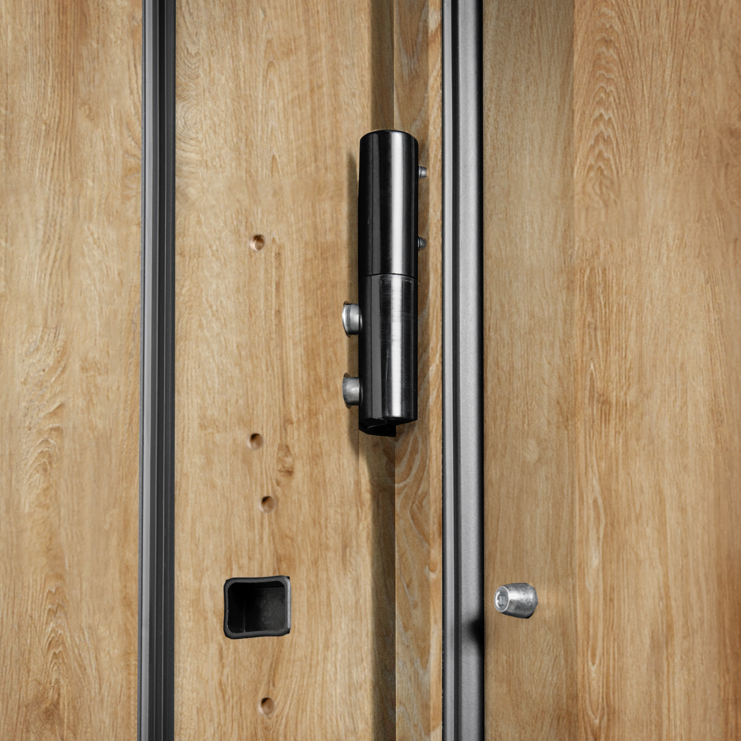 Drzwi zewnętrzne stalowe wejściowe Lyon Black Dąb Turner 90 prawe Pantor - 9