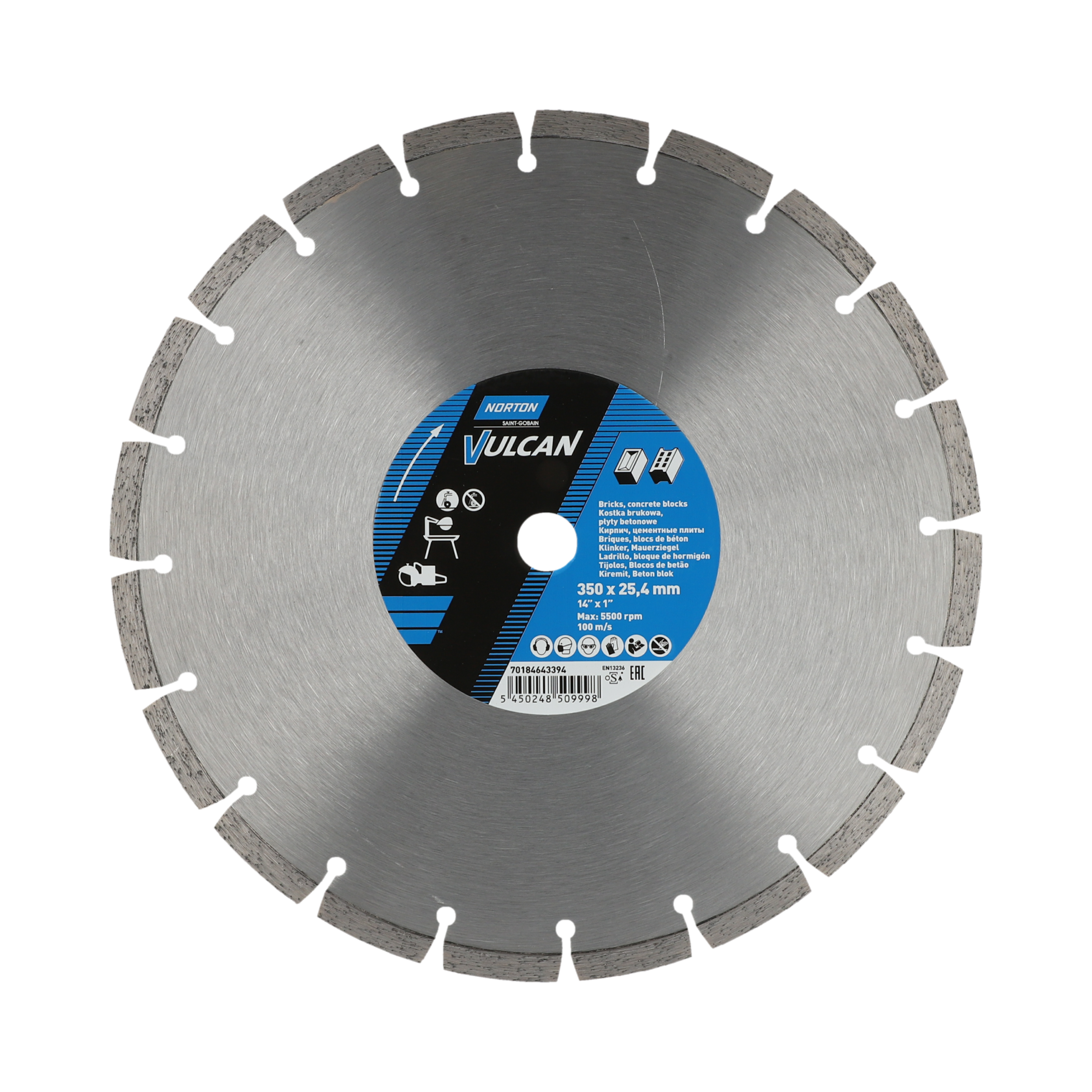 Tarcza diamentowa 350 x 25.4 mm UNIVERSAL NORTON VULCAN