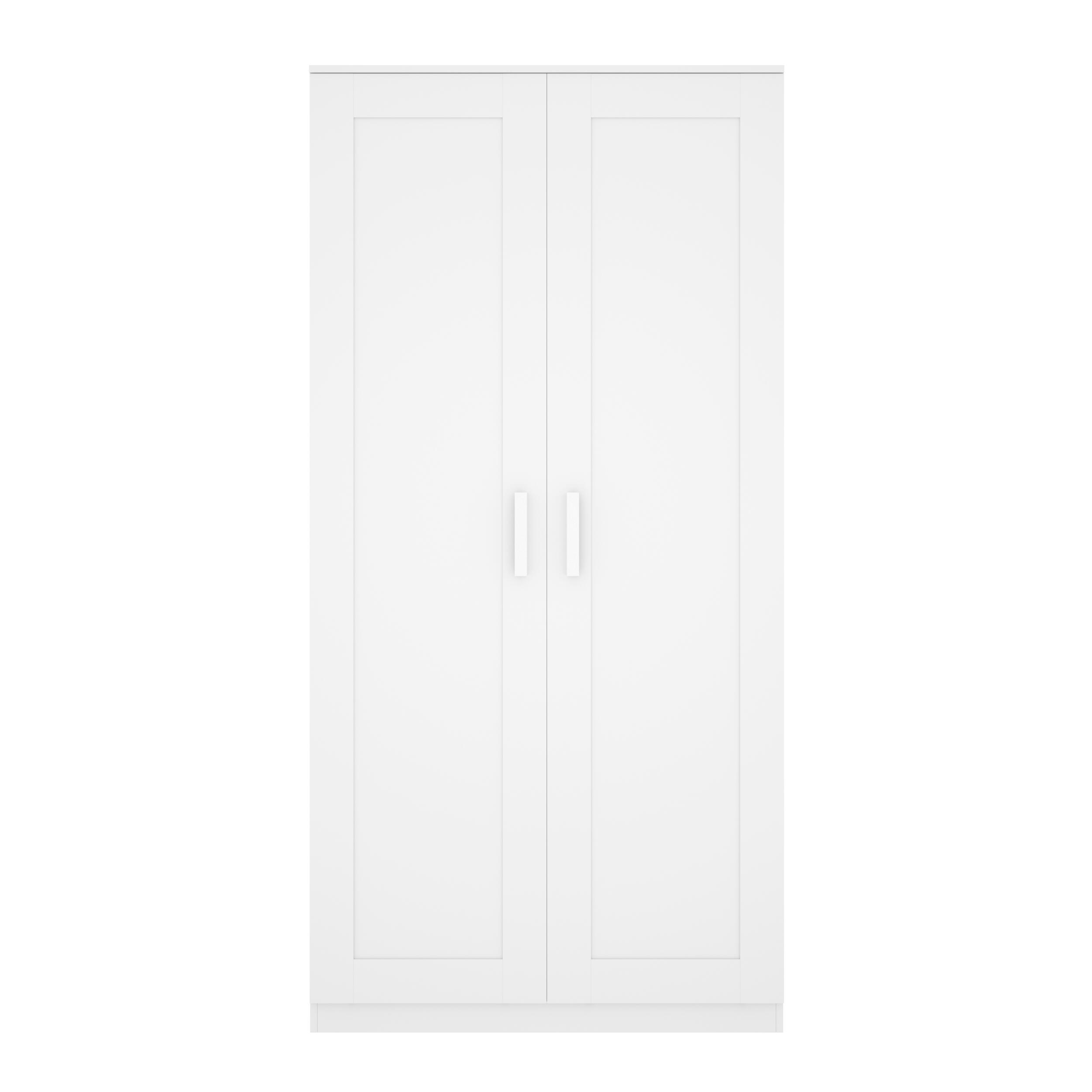 Armario puerta abatible Classic 100 100x206x52cm con 2 puertas color blanco - 4