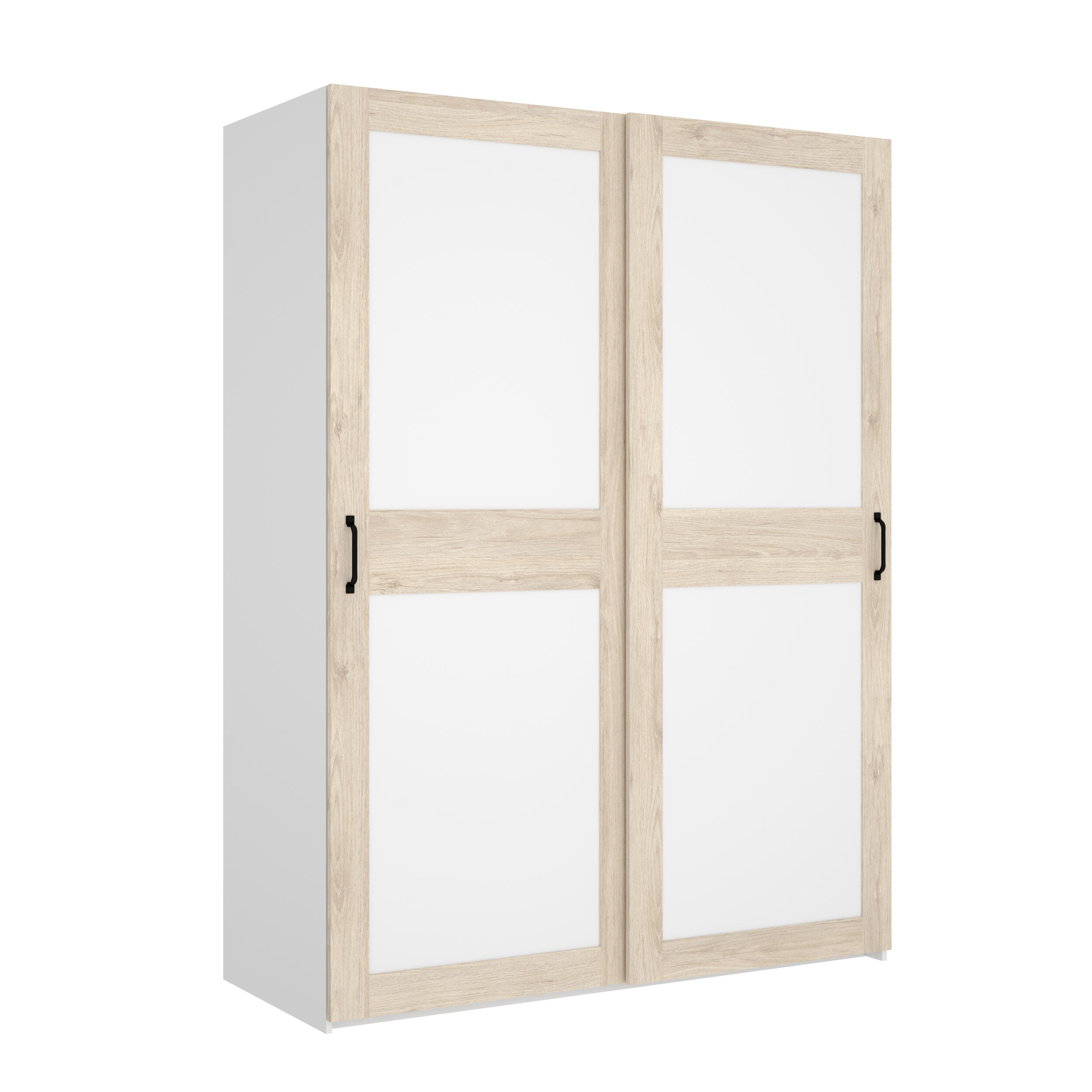 Armario puerta corredera classic 149.6x204.5x63.5cm con 2 puertas color roble y blanco