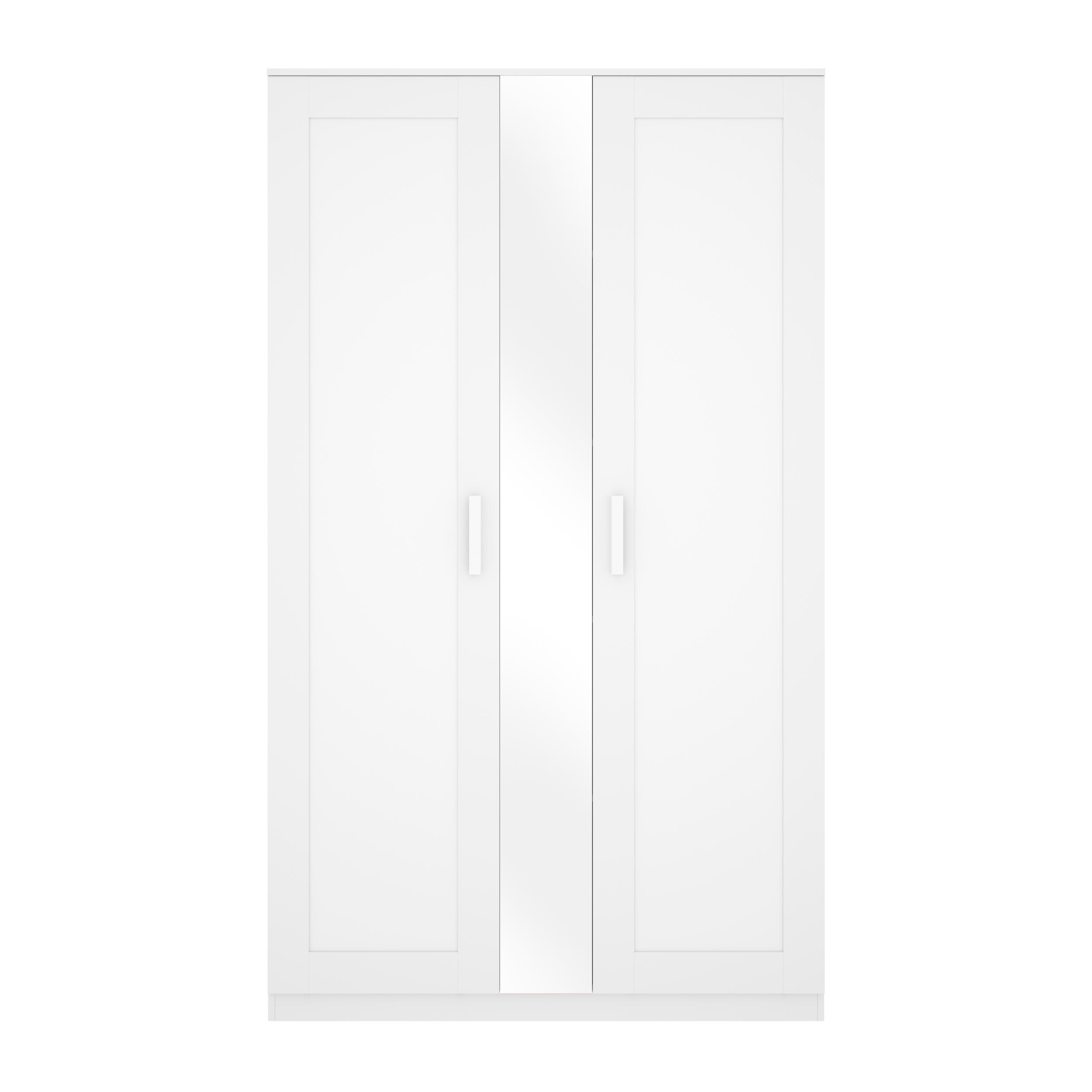 Armario puerta abatible Classic 120 espejo 121x206x52cm con 2 puertas color blanco  - 7
