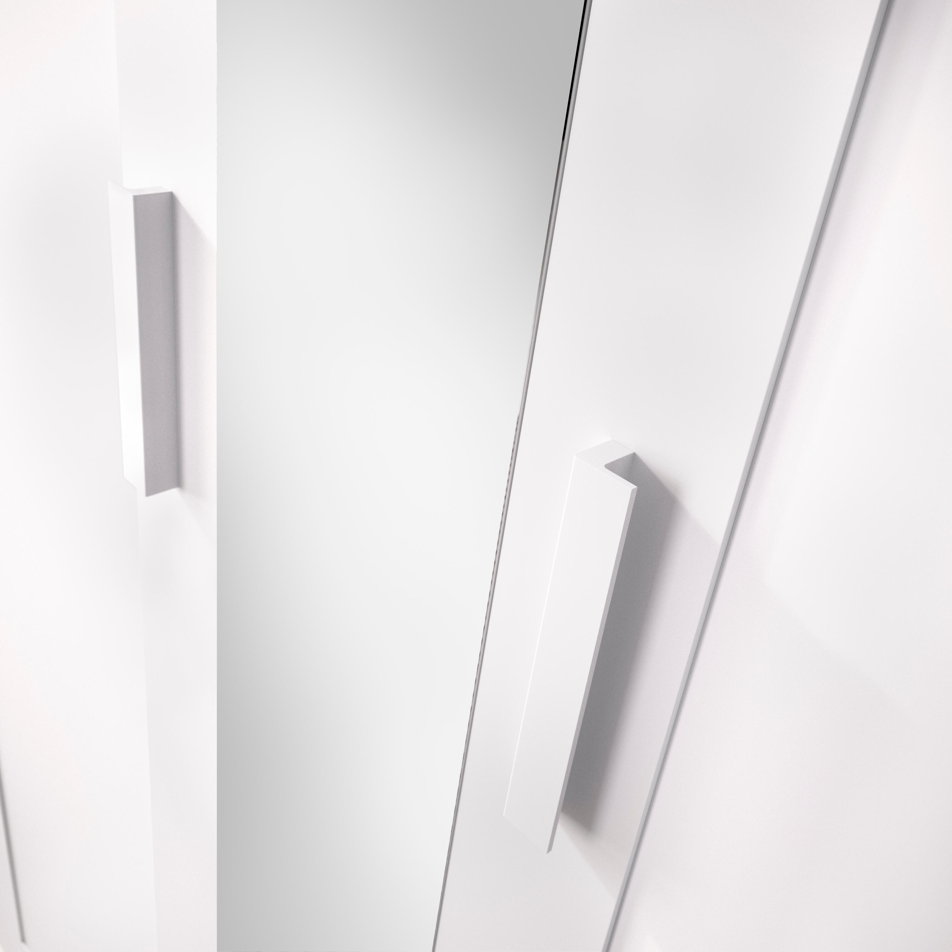 Armario puerta abatible Classic 120 espejo 121x206x52cm con 2 puertas color blanco  - 8