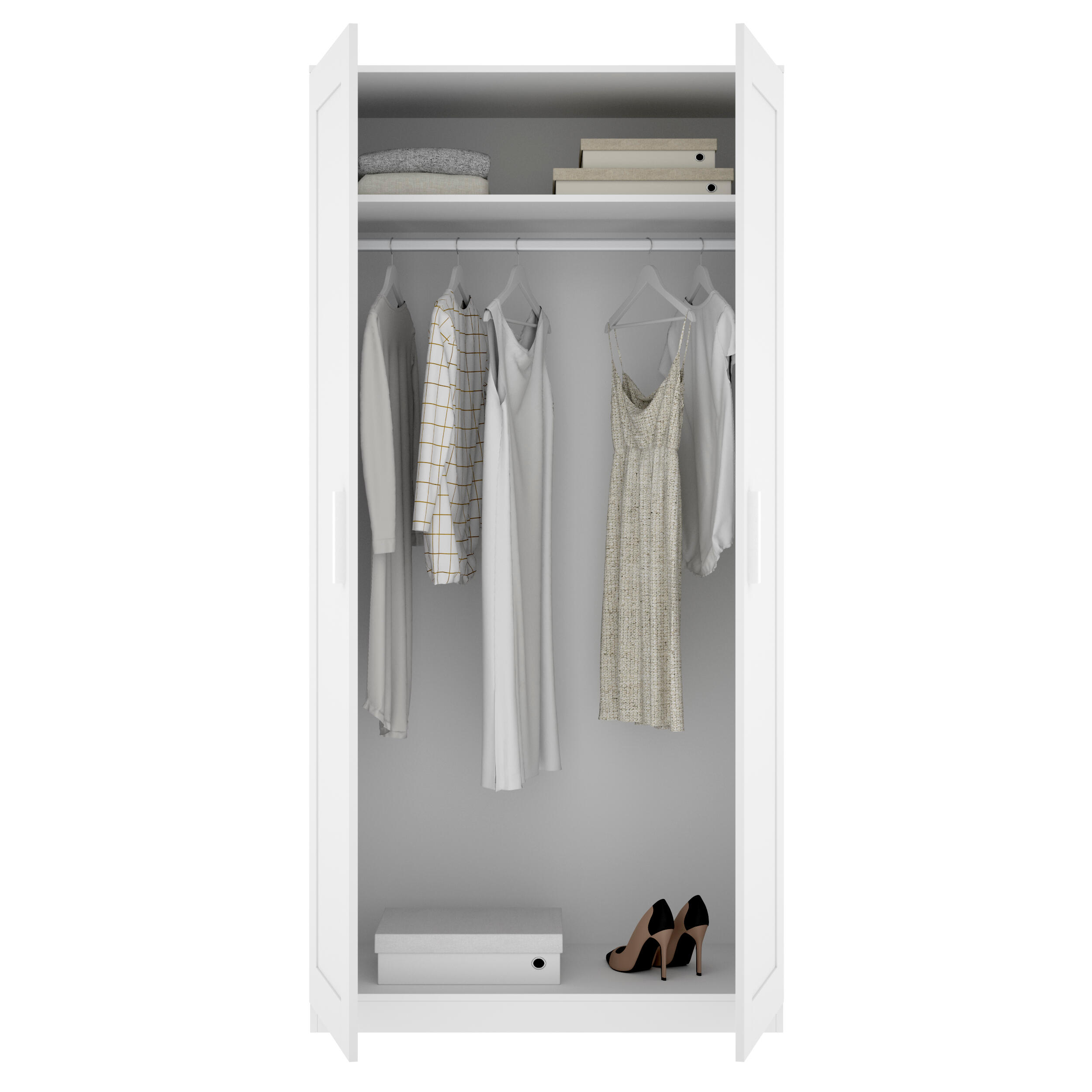 Armario puerta abatible Classic 100 100x206x52cm con 2 puertas color blanco - 5