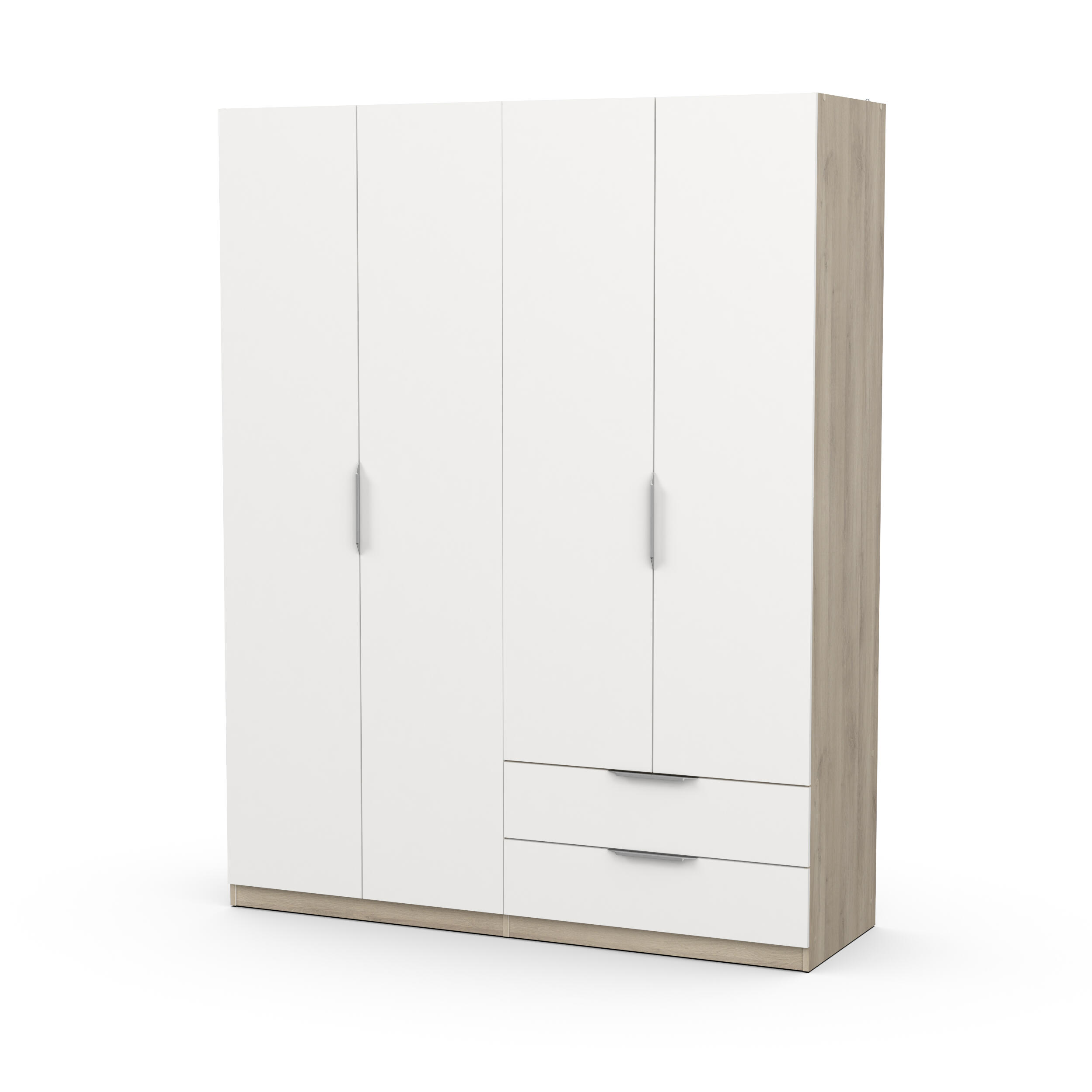 Armario puerta abatible Space 157.3x203x51.1cm con 4 puertas y 2 cajones color blanco - 9