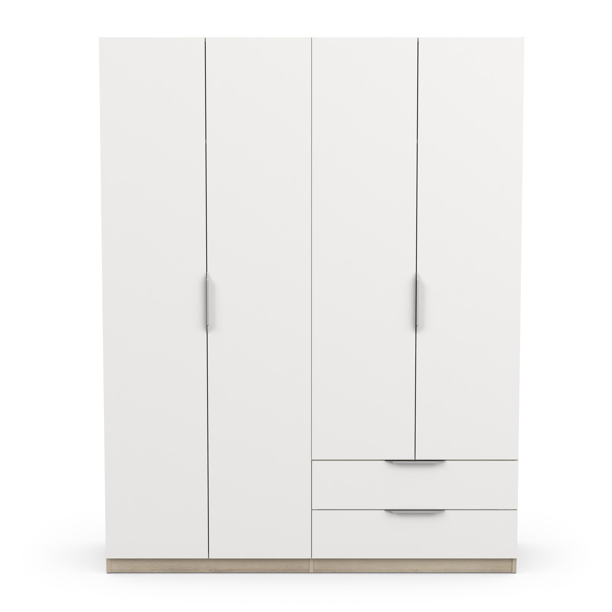 Armario puerta abatible Space 157.3x203x51.1cm con 4 puertas y 2 cajones color blanco - 8