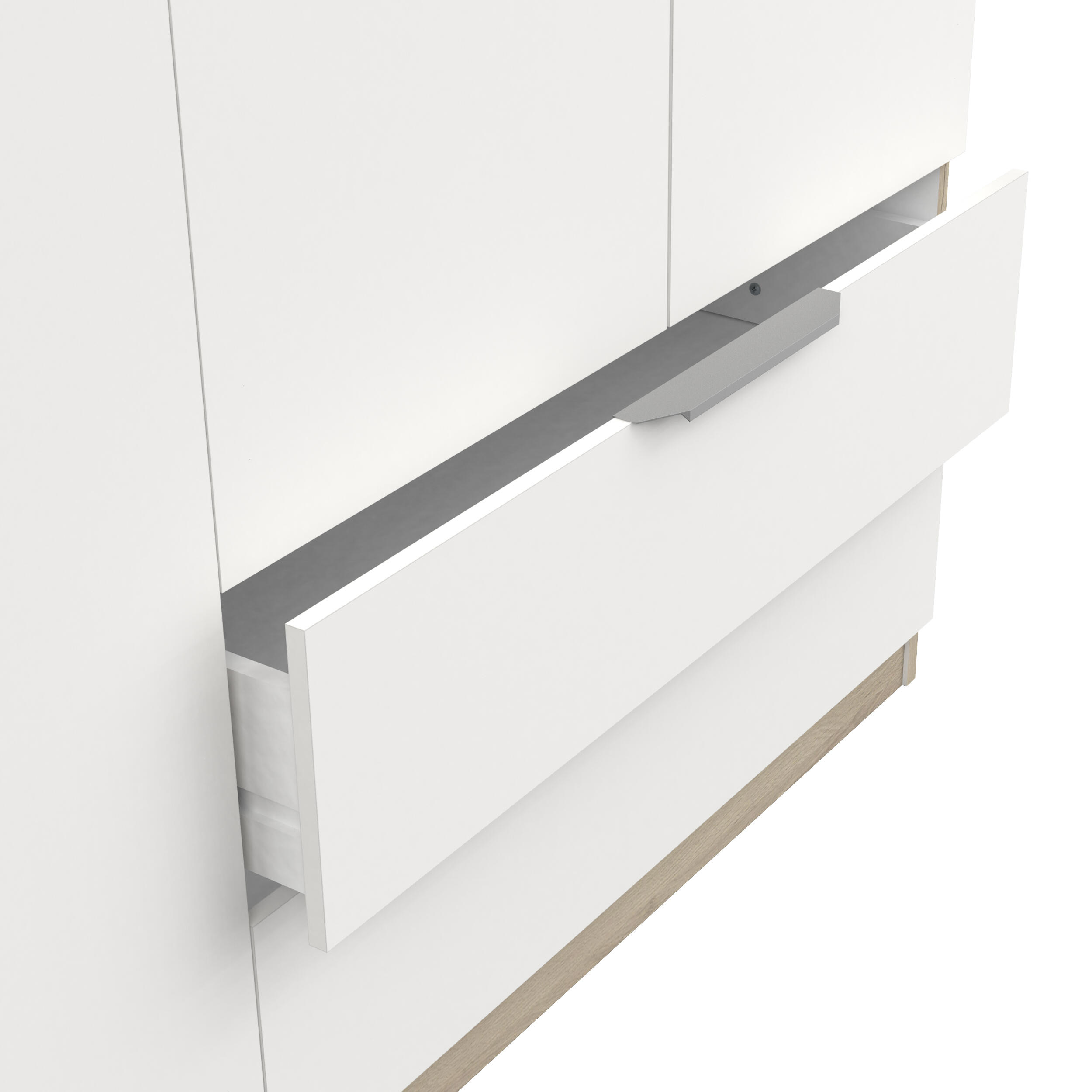 Armario puerta abatible Space 157.3x203x51.1cm con 4 puertas y 2 cajones color blanco - 6