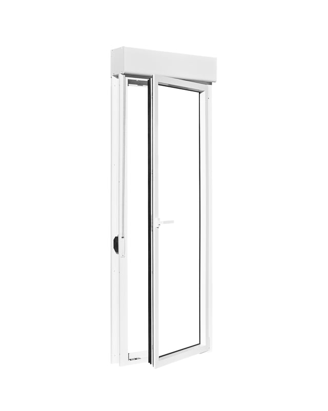 Balconera con persiana Artens de aluminio oscilobatiente izquierda de 85x229 cm