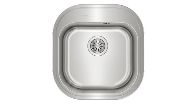 Fregadero cocina Teka Stylo sobre encimera 1 seno con sifón 49x46.5 cm acero inox mueble a partir de 45 cm