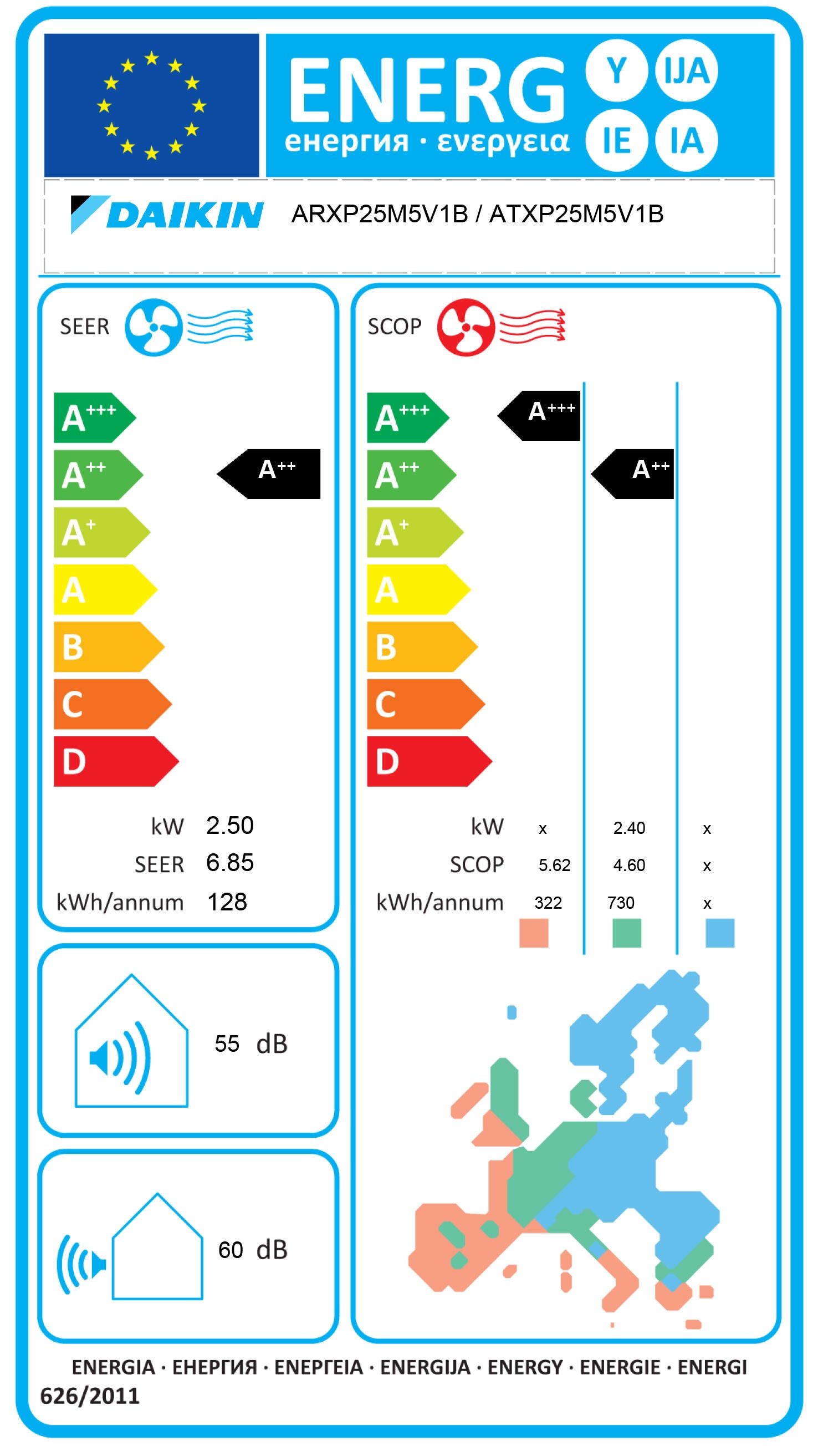Unità esterna condizionatore DAIKIN 9.000 BTU 2.5 KW A++/A++ serie AXP25M - 3