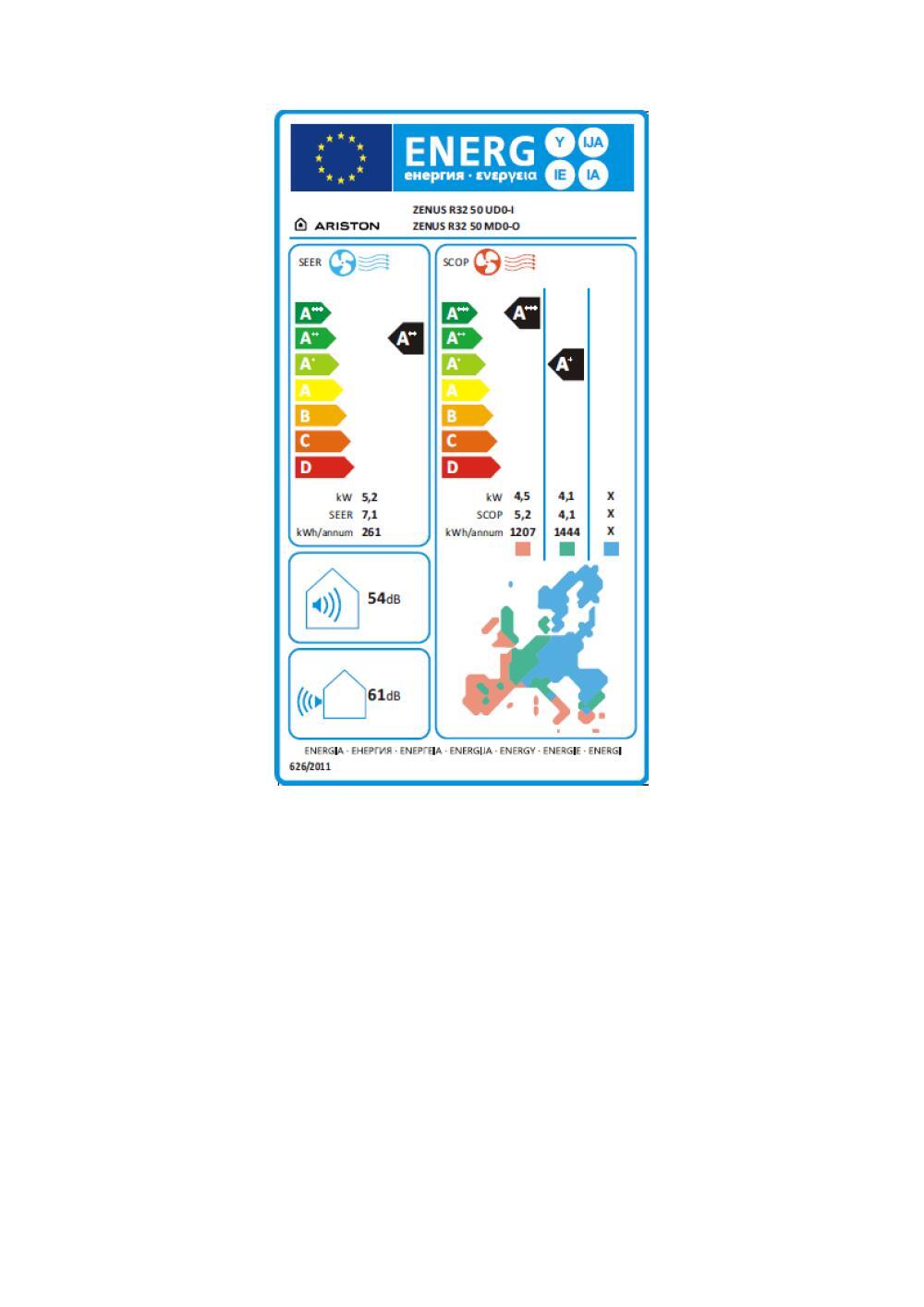 Unità esterna condizionatore ARISTON dual 18.000 BTU A+/A serie ZENUS - 2