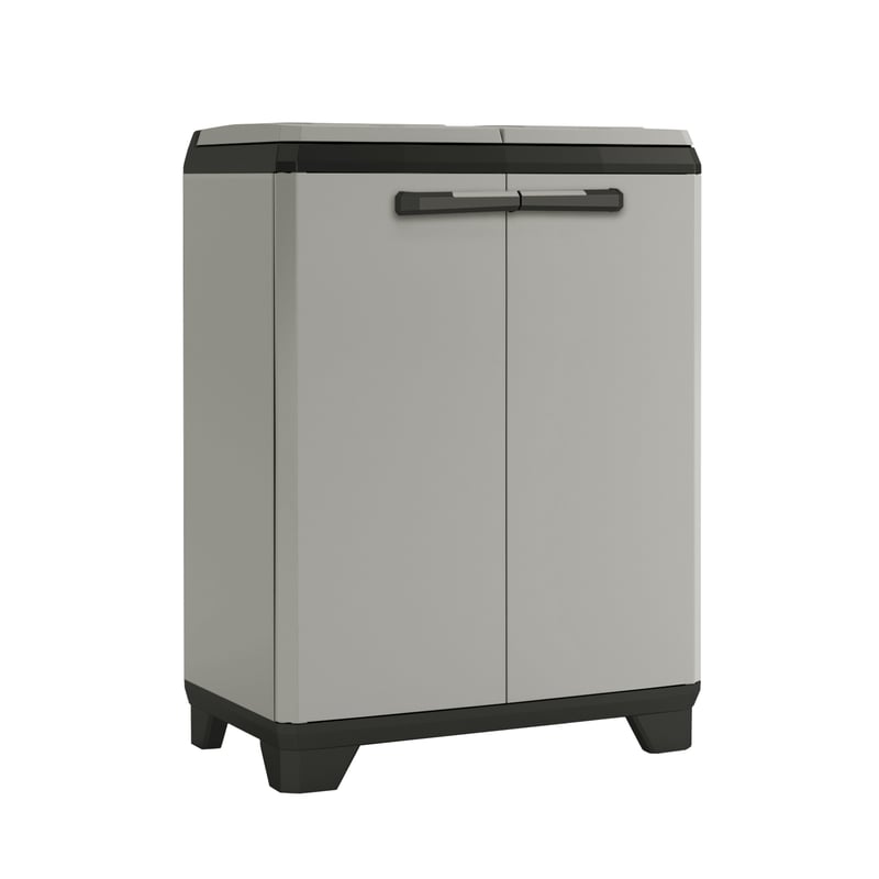 Osłona śmietnikowa Planet 92x68x39 cm 2x110l plastikowa szara Curver