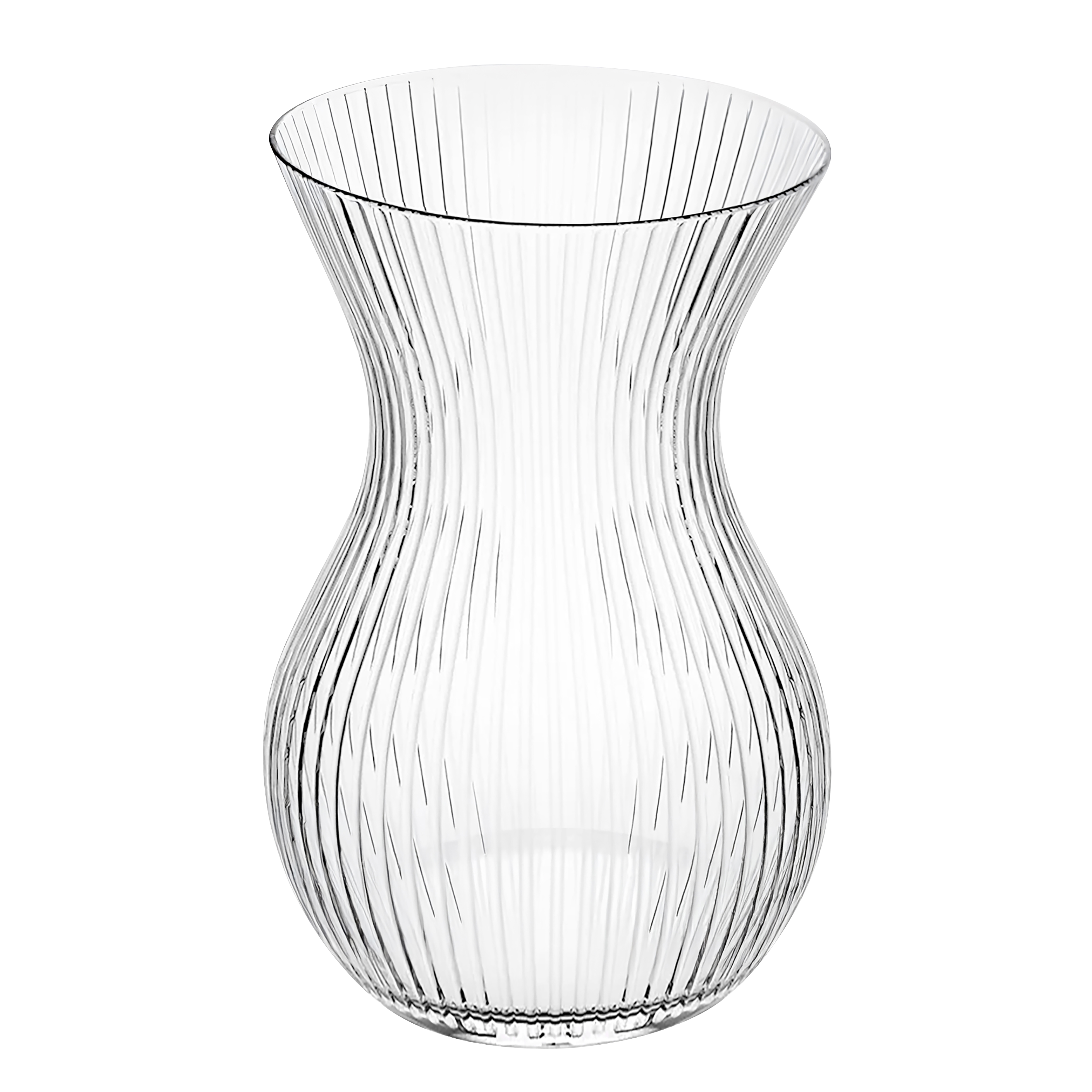 Wazon szklany transparentny dekoracyjny Sasanka Relief 18 cm