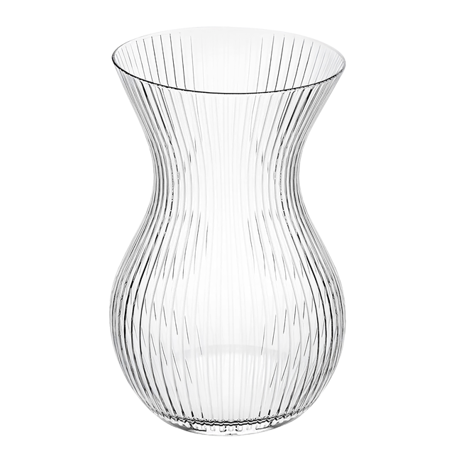 Wazon szklany transparentny dekoracyjny Sasanka Relief 18 cm
