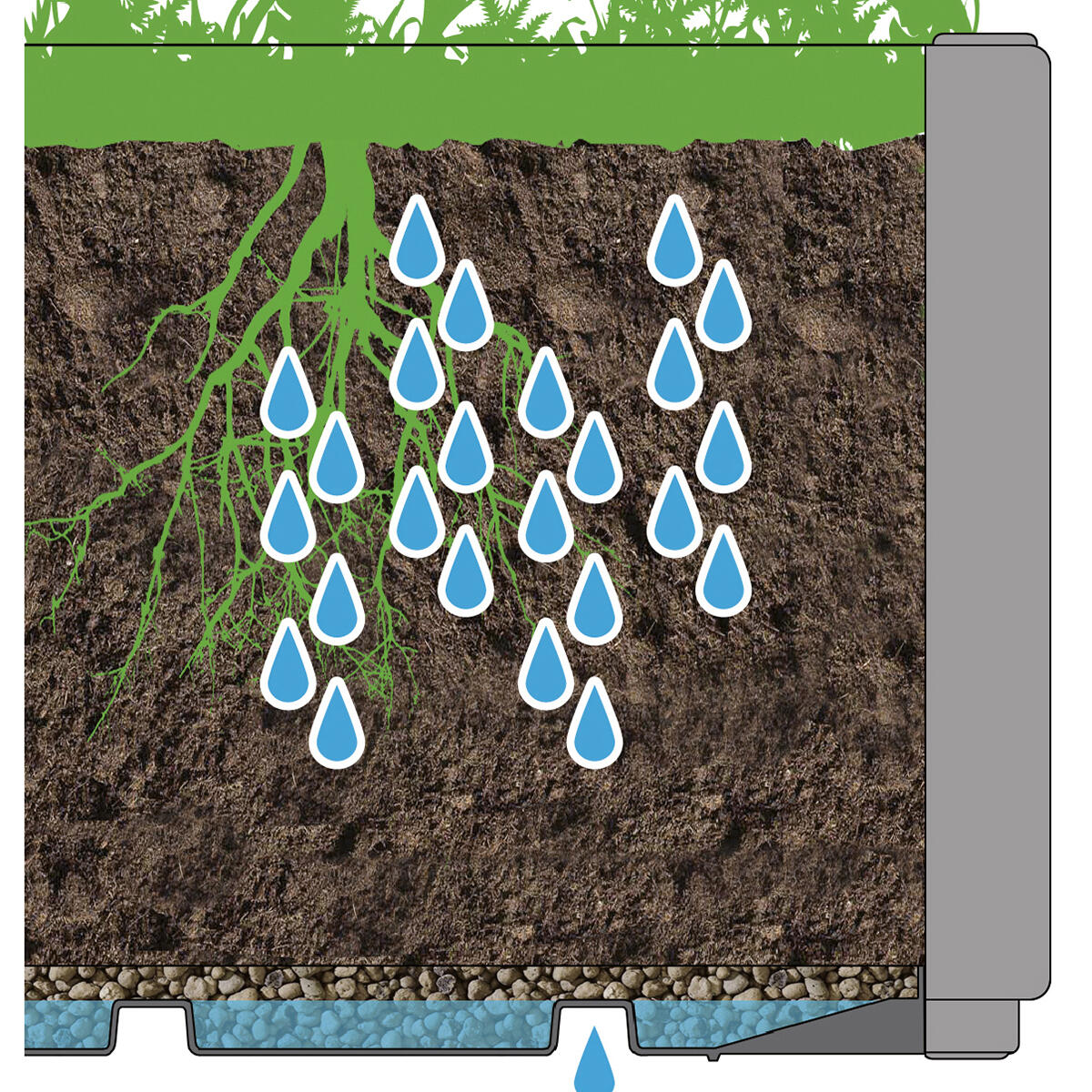 Fioriera autoirrigante Ethica STEFANPLAST in polipropilene grafite H 35 cm - 6