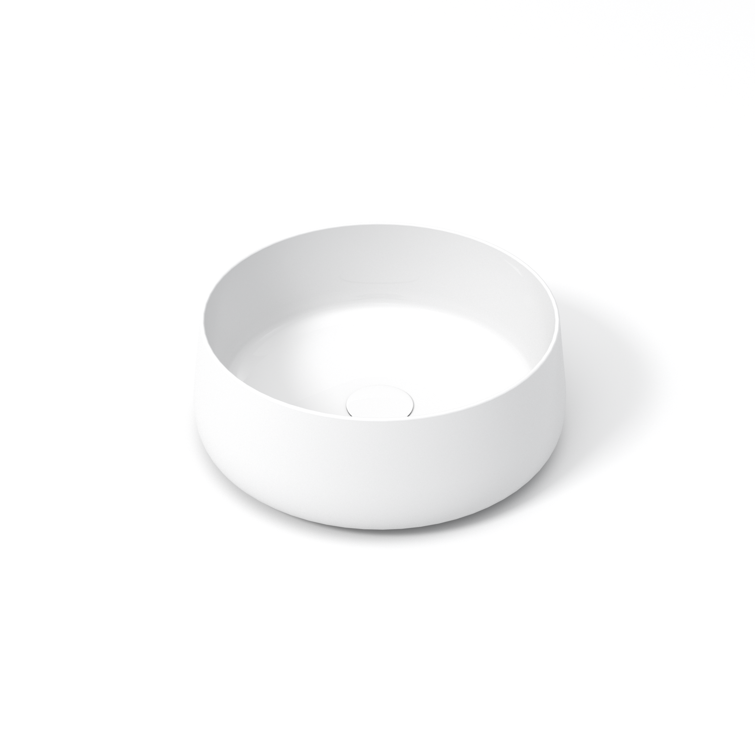 Lavabo D’Appoggio In Ceramica Bianco ERCOS – Diametro 406 Mm, Con Troppopieno, Per Bagno