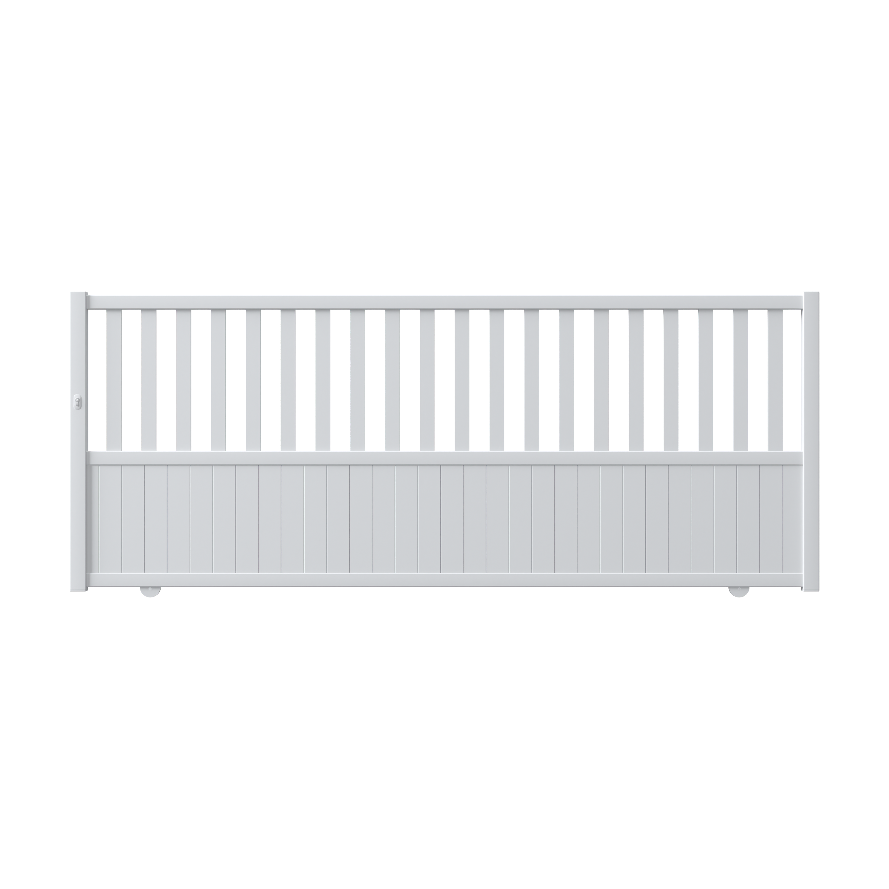 Portón corredero ebro de aluminio blanco de 140 x 350 cm gardengate