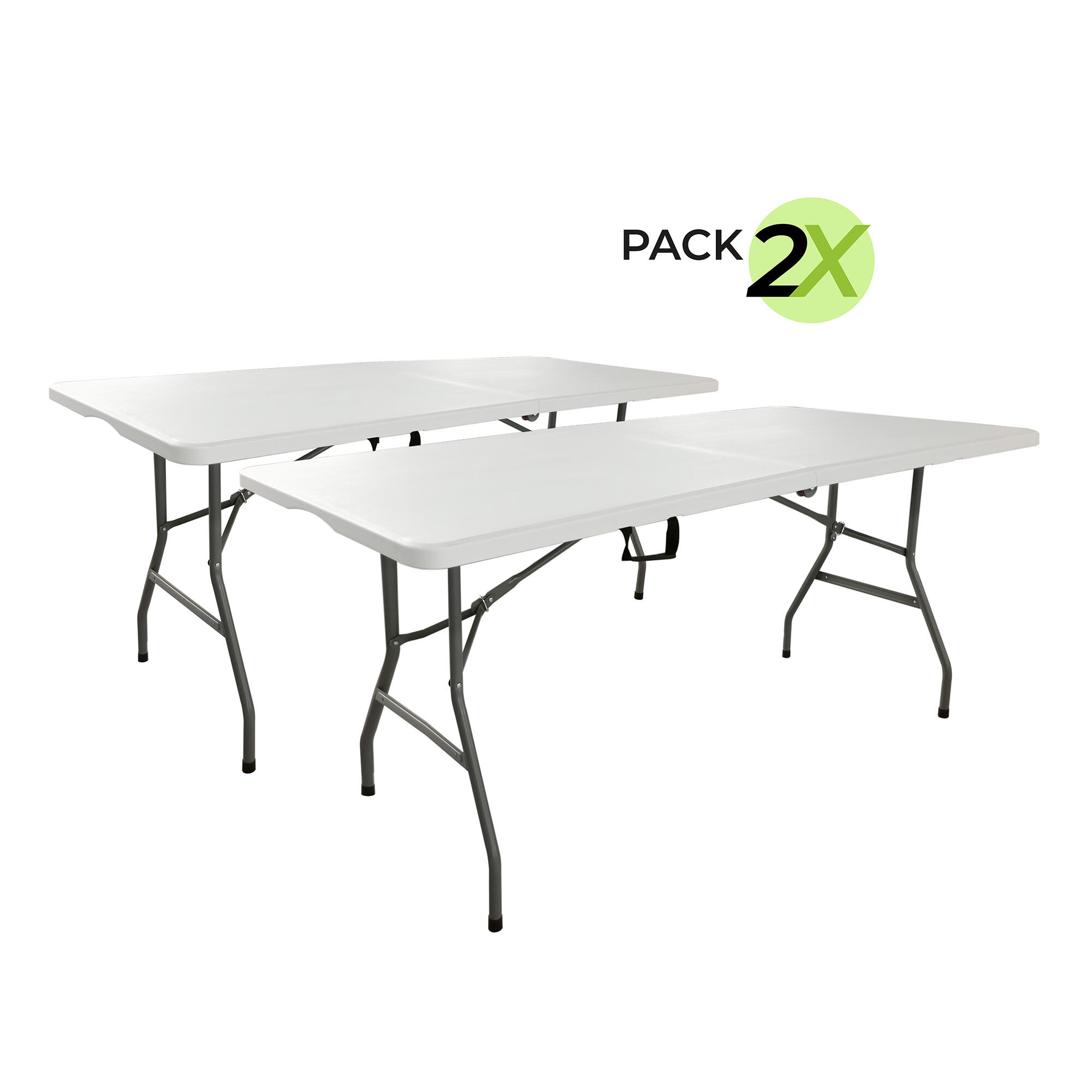Pack de dos mesas plegables new kolm de 74x74x180 cm para 12 plazas