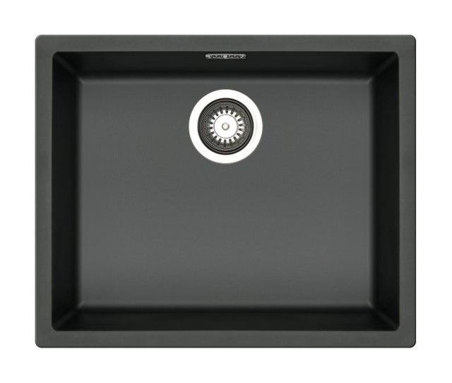 Lava-louça 1 cuba sem escorredor 55 x 20.8 cm fibra de vidro preto Pyramis FIbertek Mistral