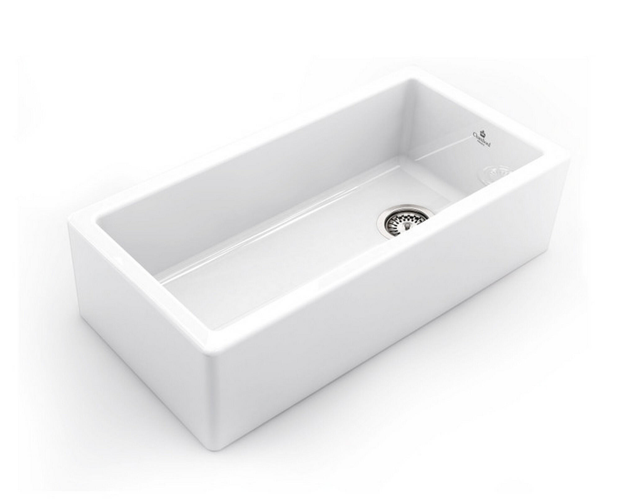 Fregadero bajo encimera de cerámico blanco rectangular phillipe ii 76.2 x 46 cm