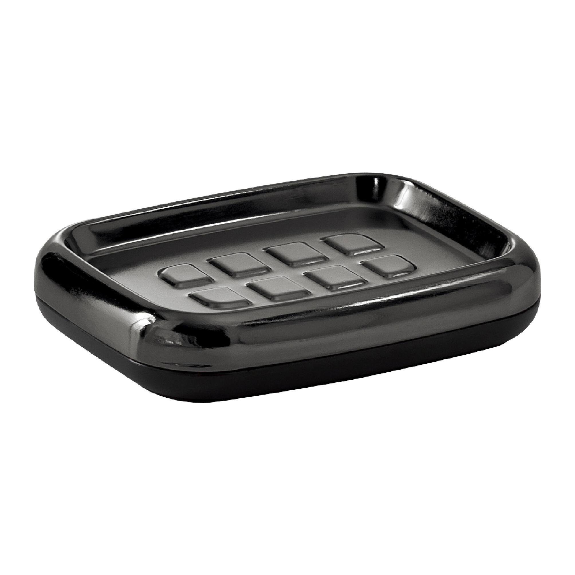 Jabonera nikita 13x2,5x10 cm negro brillante