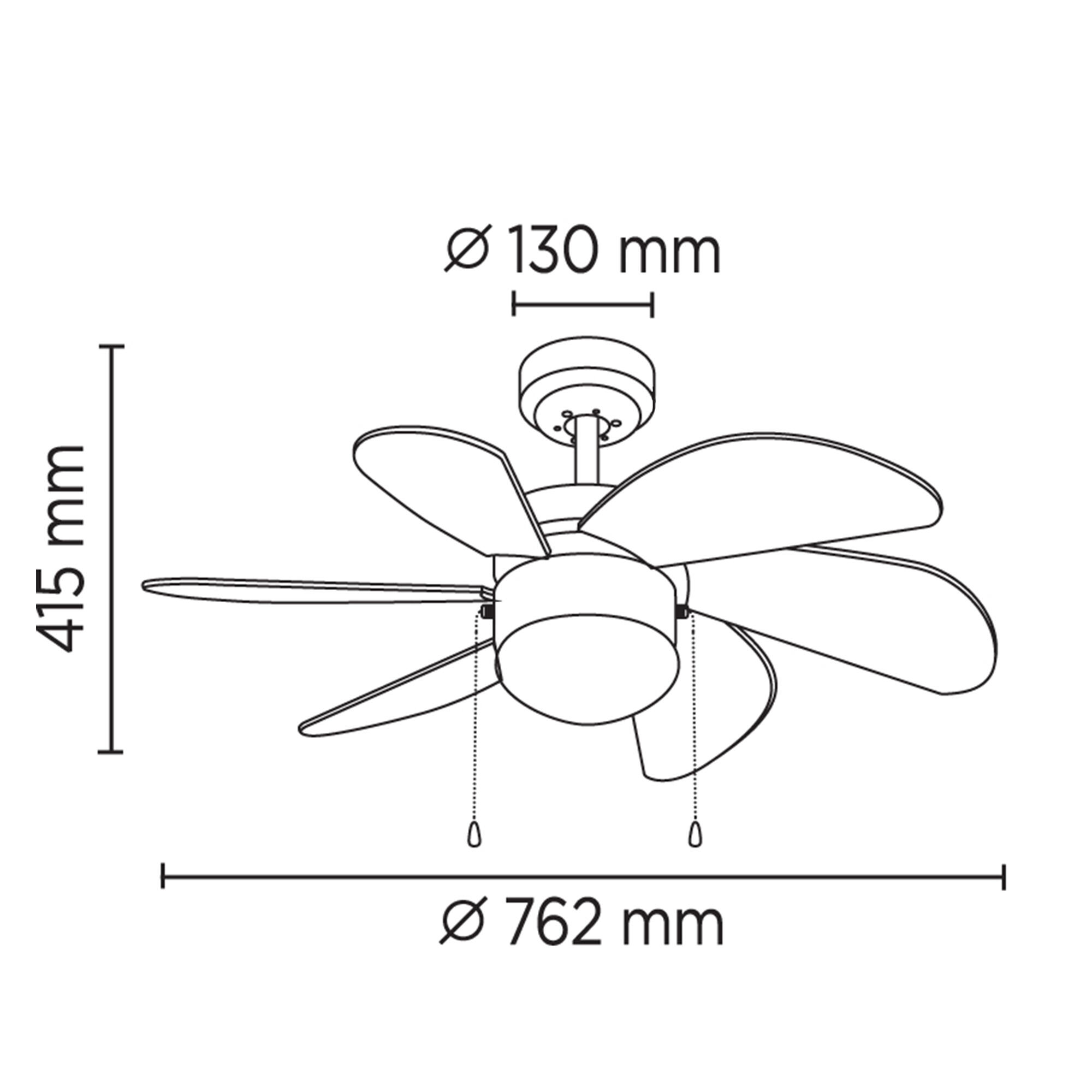 Ventoinha de teto d84 castanho Tabit - 8
