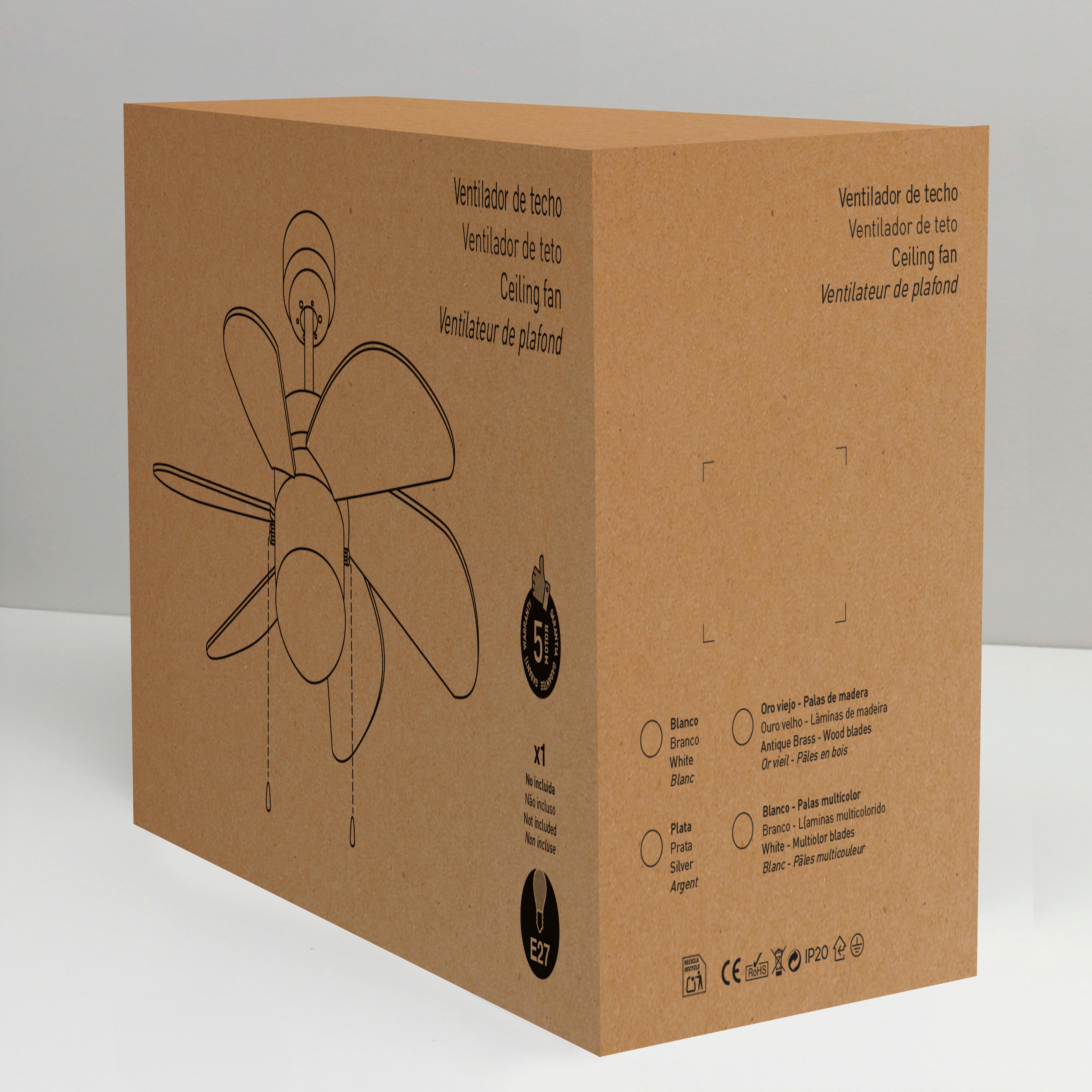 Ventoinha de teto d84 castanho Tabit - 9