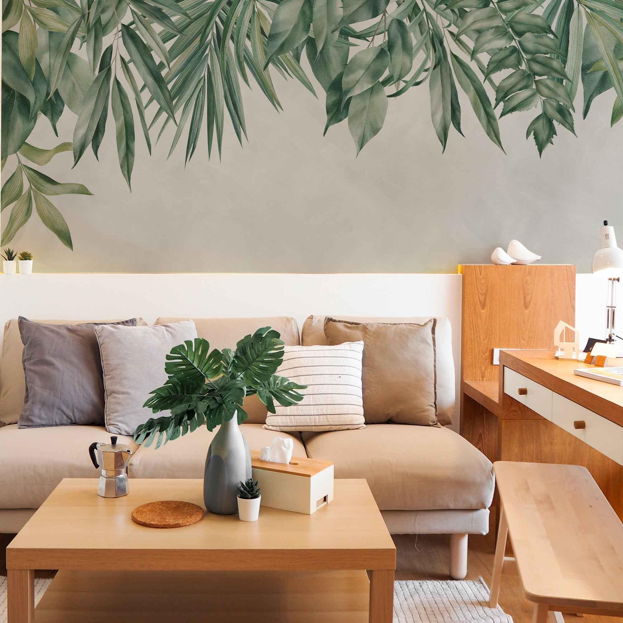 Mural adhesivo vinilo texturado naturaleza ery verde 385 x 260 cm motif