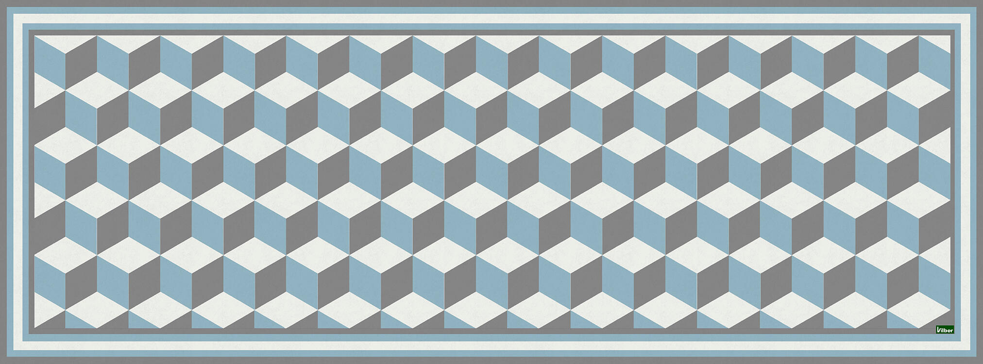 Alfombra de vinilo brescia azul 52x140 cm