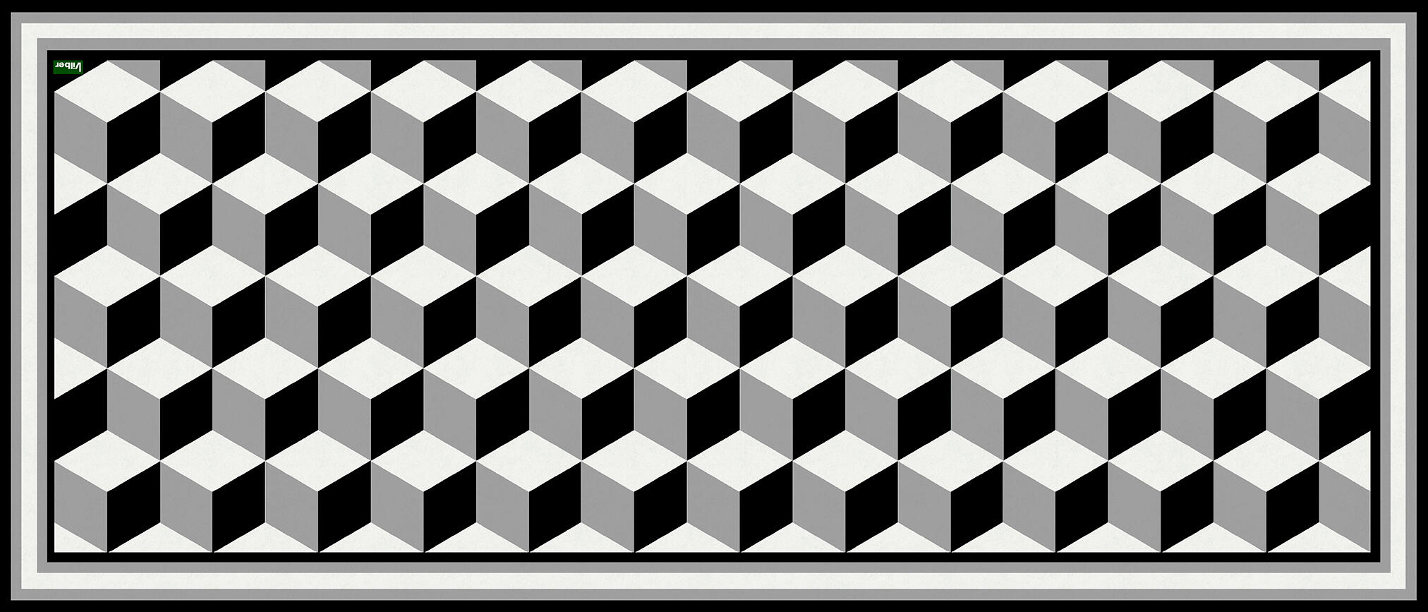 Alfombra de vinilo brescia negro 52x120 cm