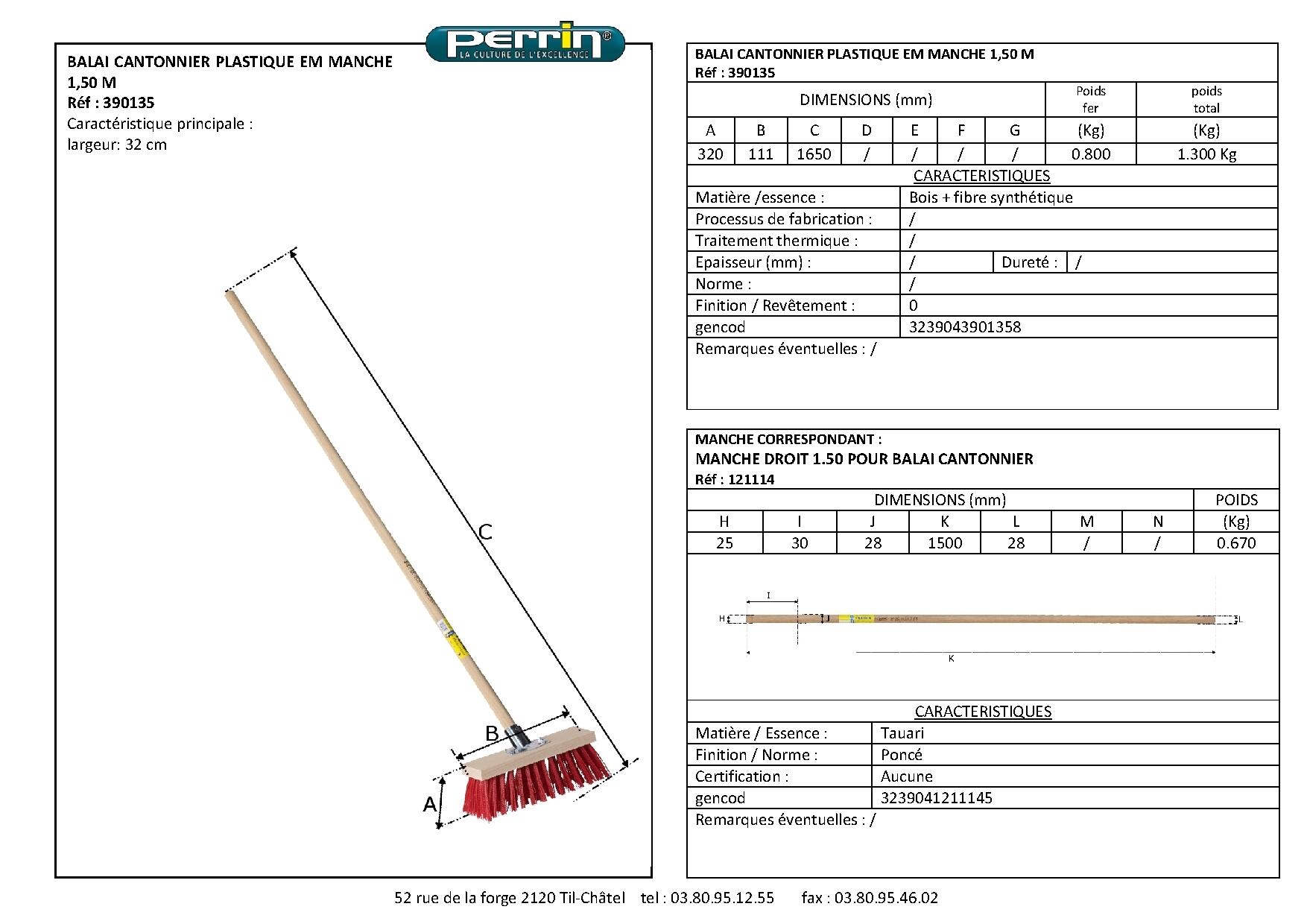 Balai cantonnier PERRIN l.32 cm - 2