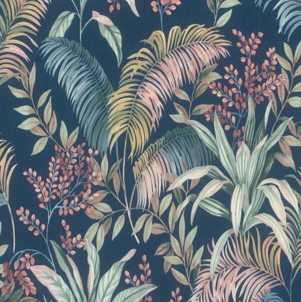Carta da parati PARATO TROPICALE BLU blu, verde e rosa, 53 cm x 10 m - 3