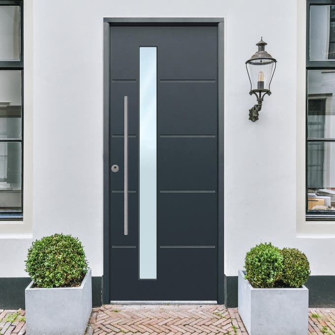 puerta de entrada con cristal