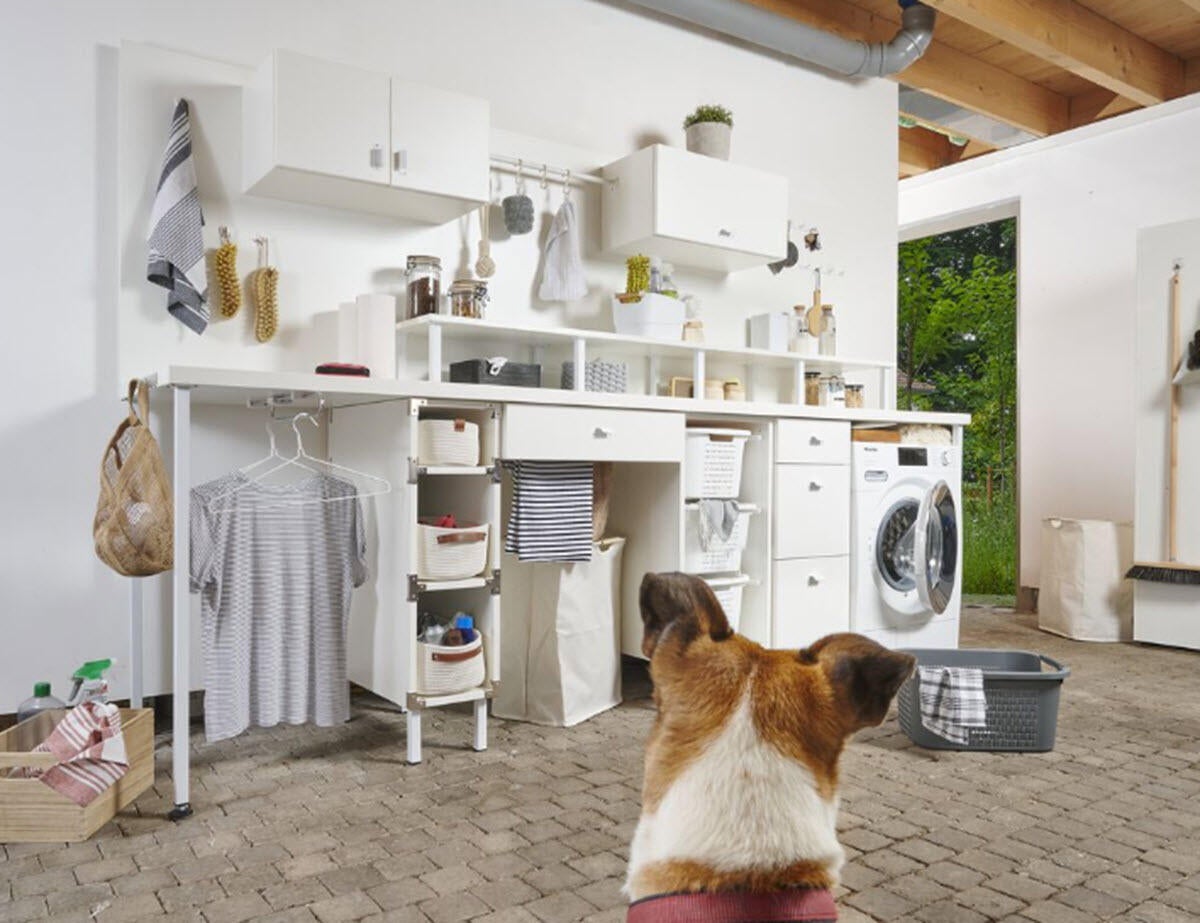 Pied de table carré Hettich, blanc, diamètre 2.4x2.4 cm x hauteur 80 cm - 3