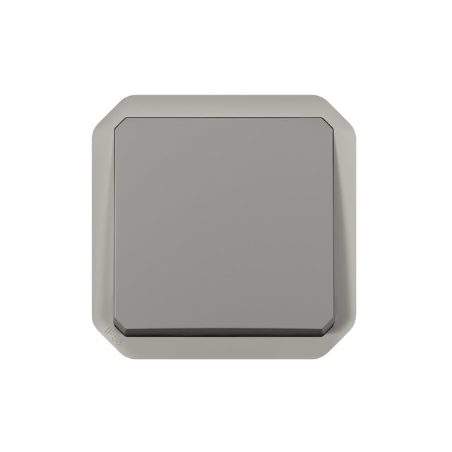 PULSADOR NEW PLEXO COMPONIBLE GRIS