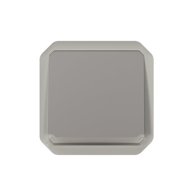 PULSADOR CON LUZ NEW PLEXO COMPONIBLE GRIS
