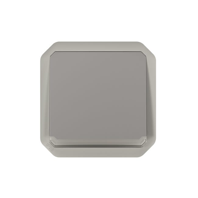 PULSADOR CON LUZ NEW PLEXO COMPONIBLE GRIS - 1